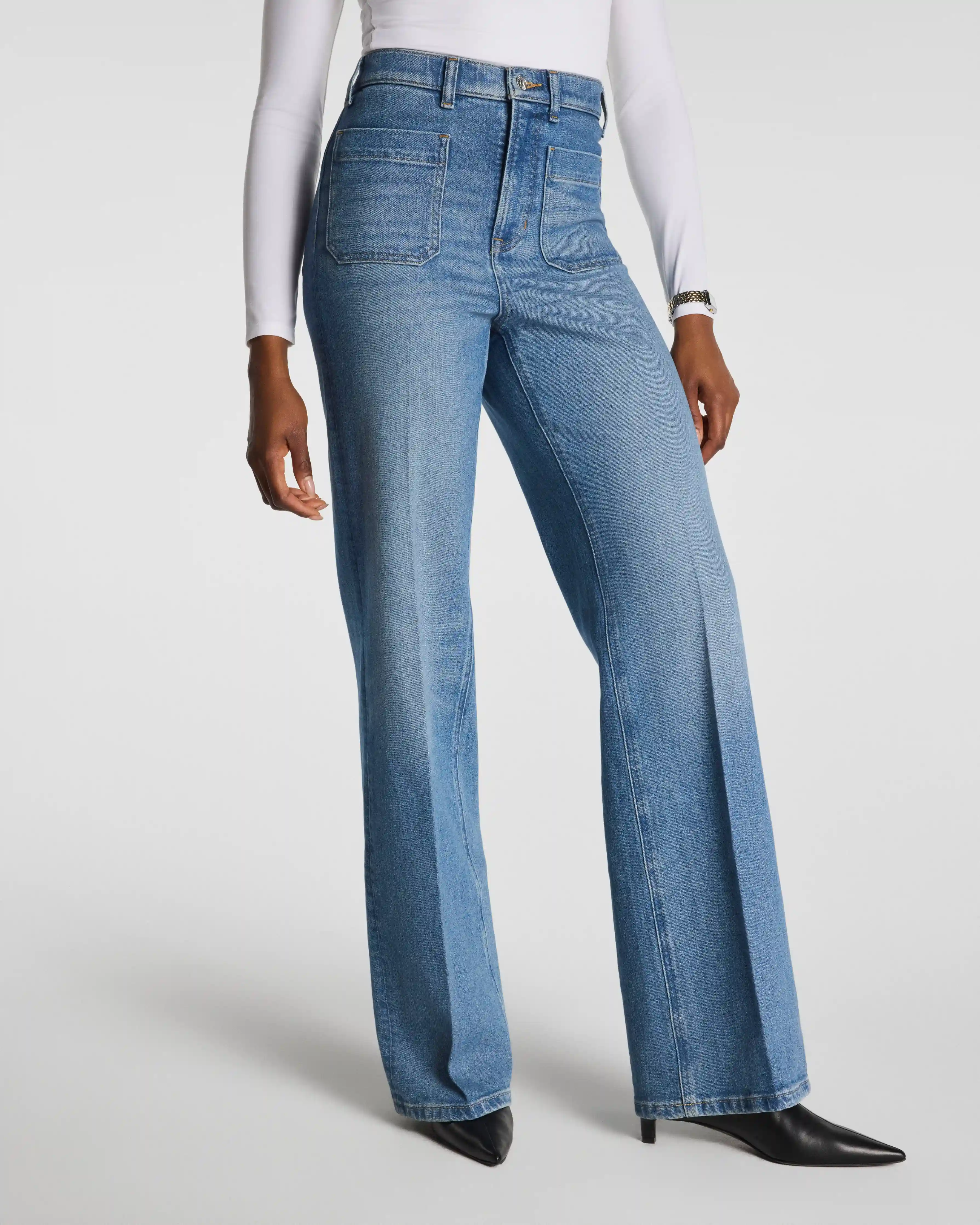 Alternative view of SPANXshape®  Authentic 360 Easy Flare Jeans with Patch Pockets | Elysian