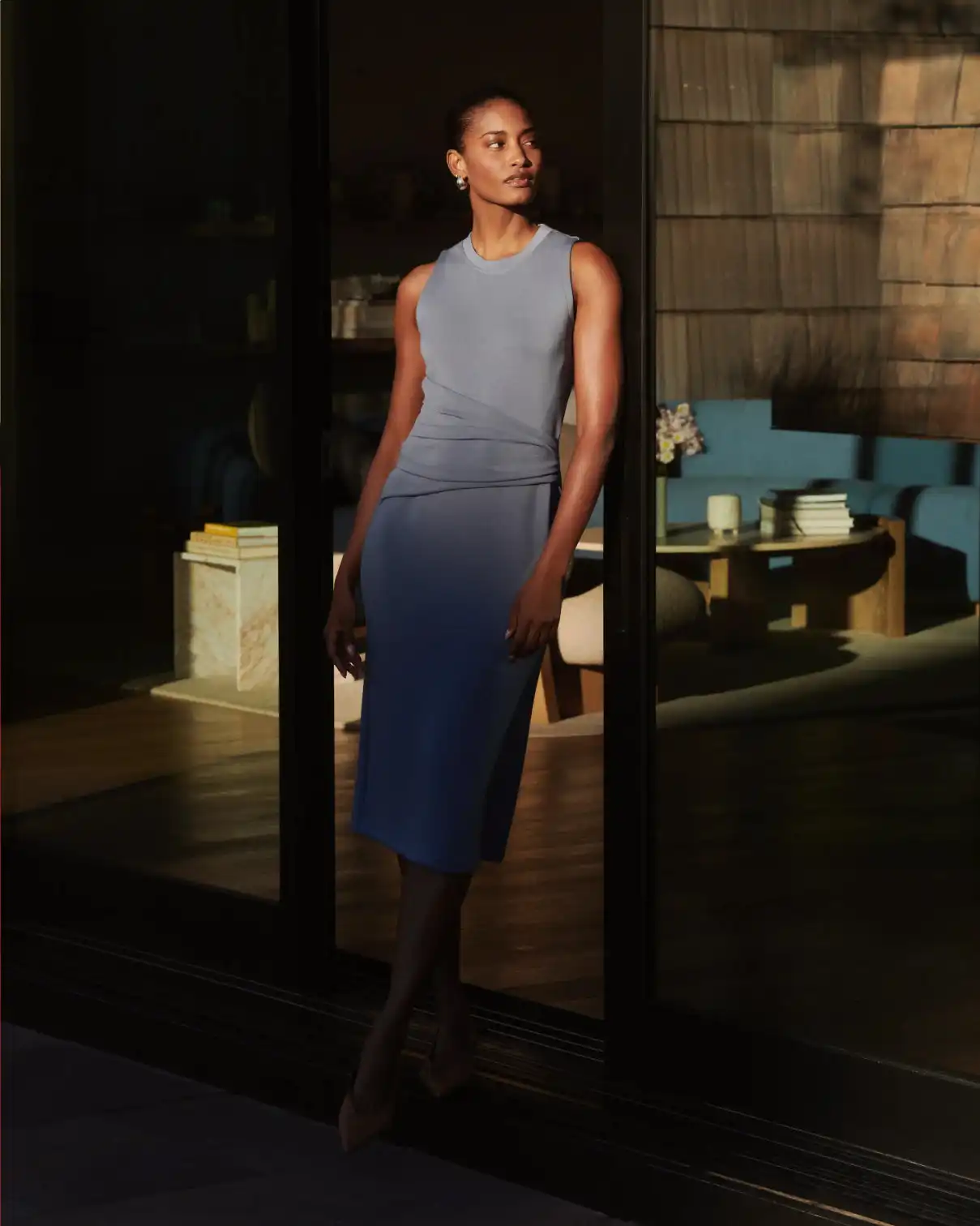 SPANX AirEssentials® Draped Tank Midi Dress | Rain