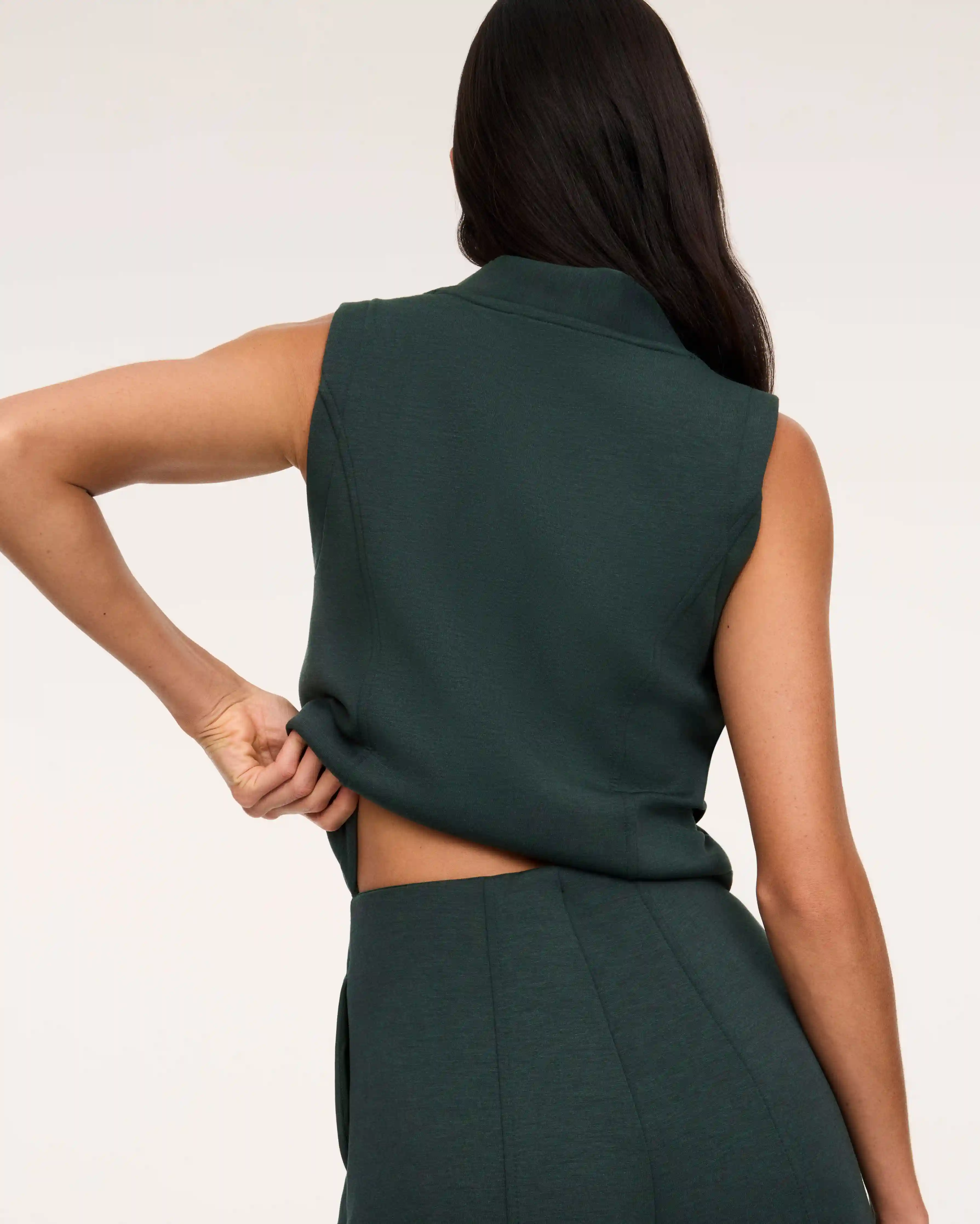 Alternative view of SPANX AirEssentials® Shawl Collar Half Zip Jumpsuit | Night Forest Heather