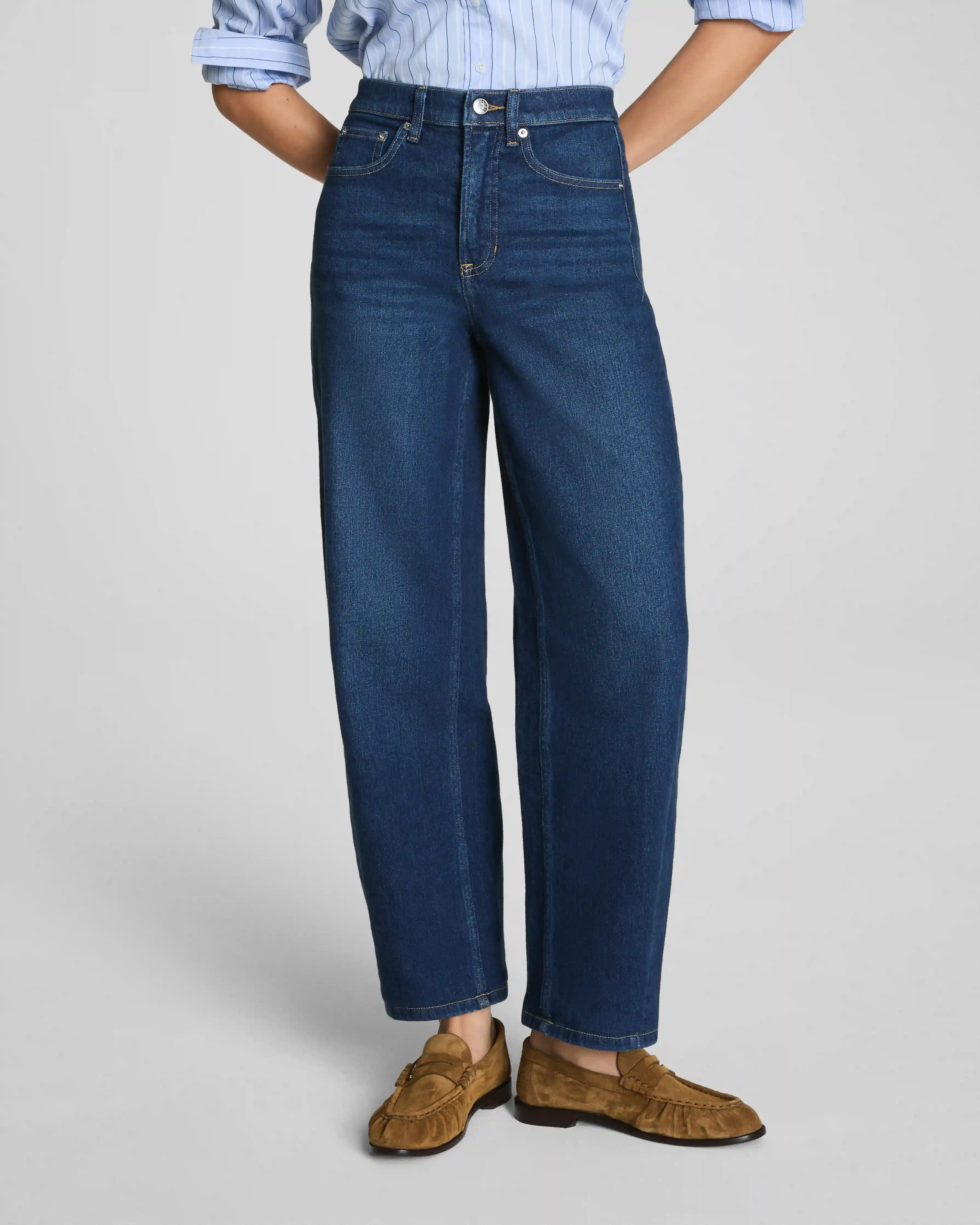 Alternative view of SPANXshape®  Authentic 360 Barrel Leg Jeans | Adriatic Blue