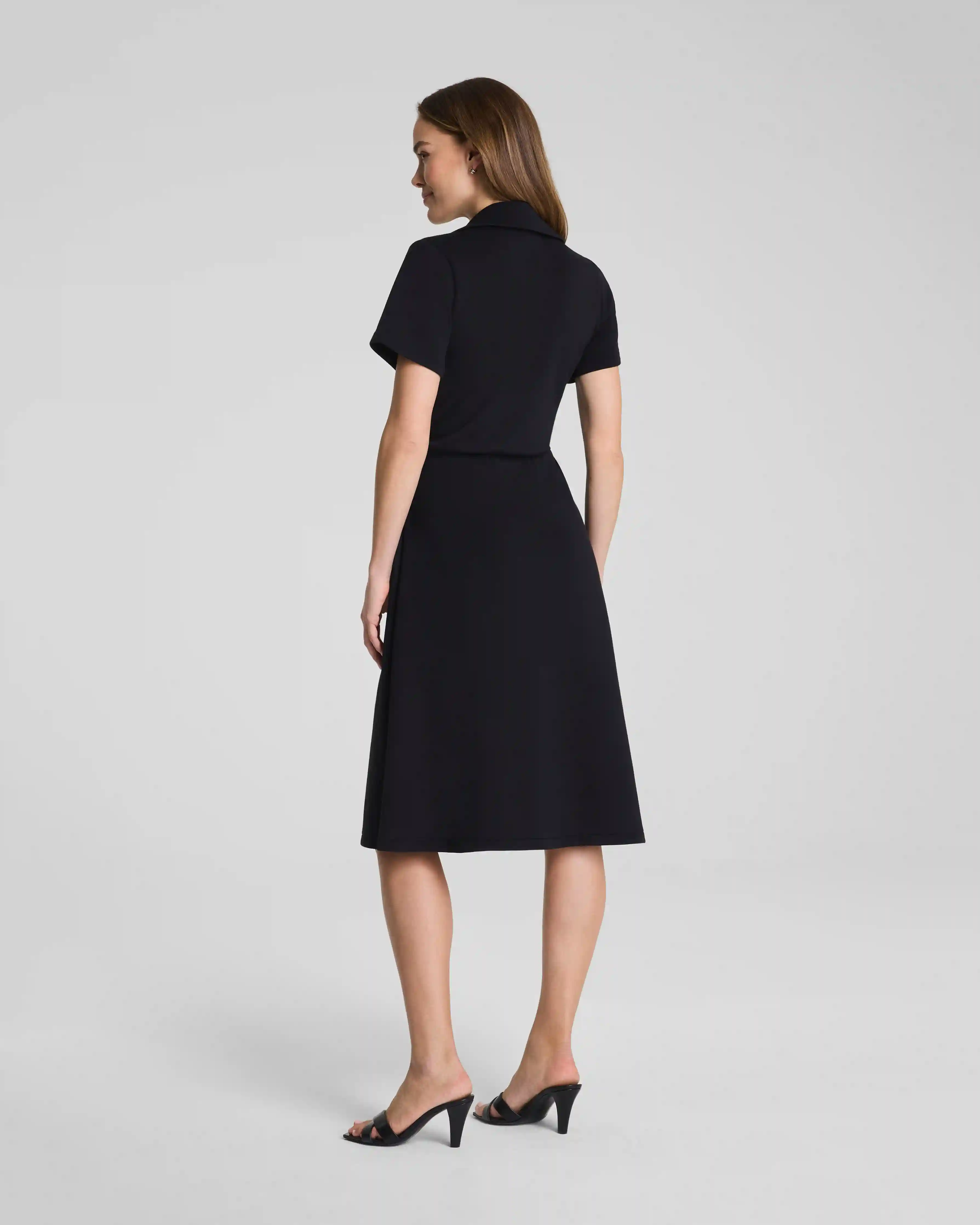 Alternative view of SPANX AirEssentials® Collared Tie-Waist Midi Dress | Very Black
