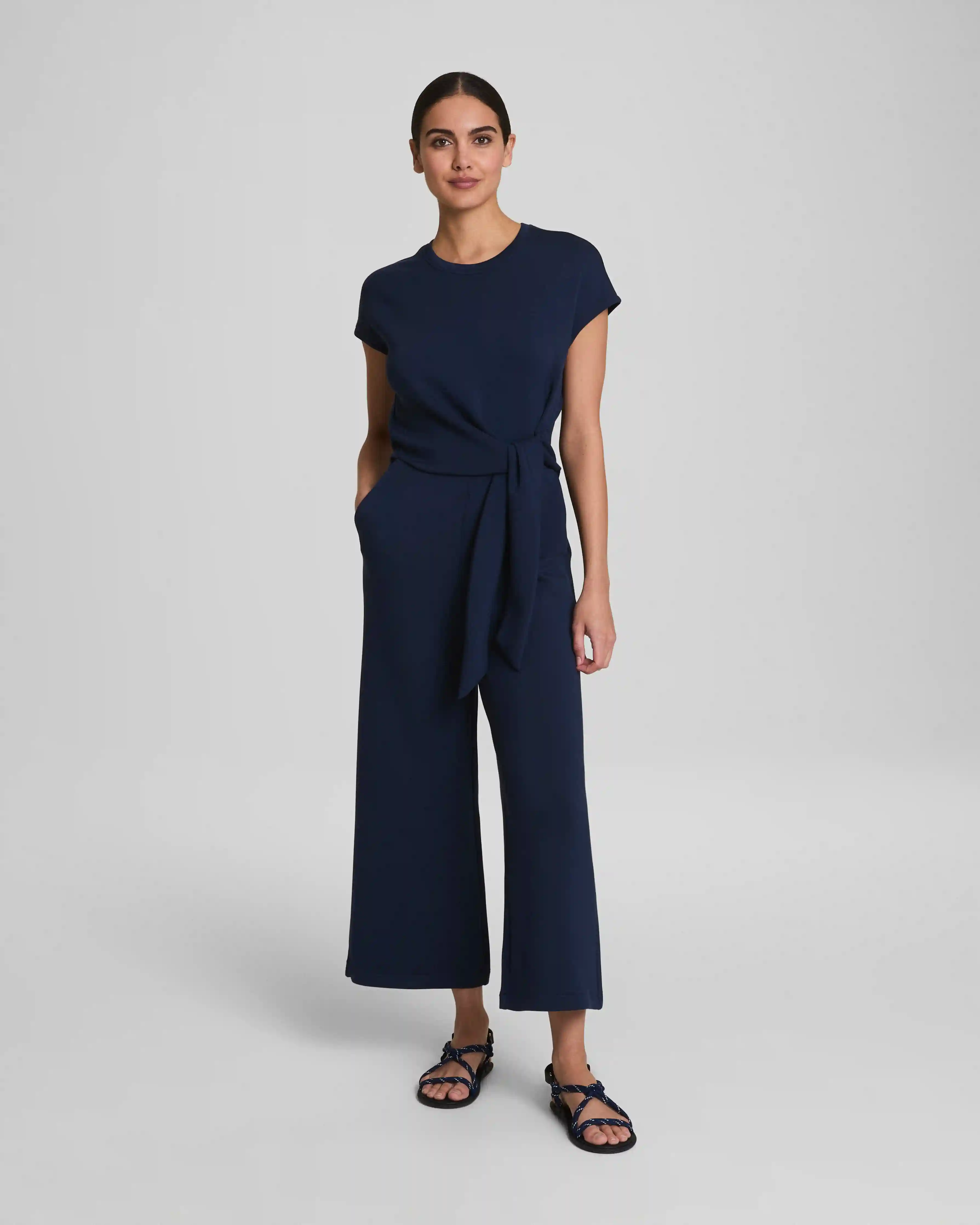 SPANX® AirEssentials Tie Waist Jumpsuit | Timeless Navy
