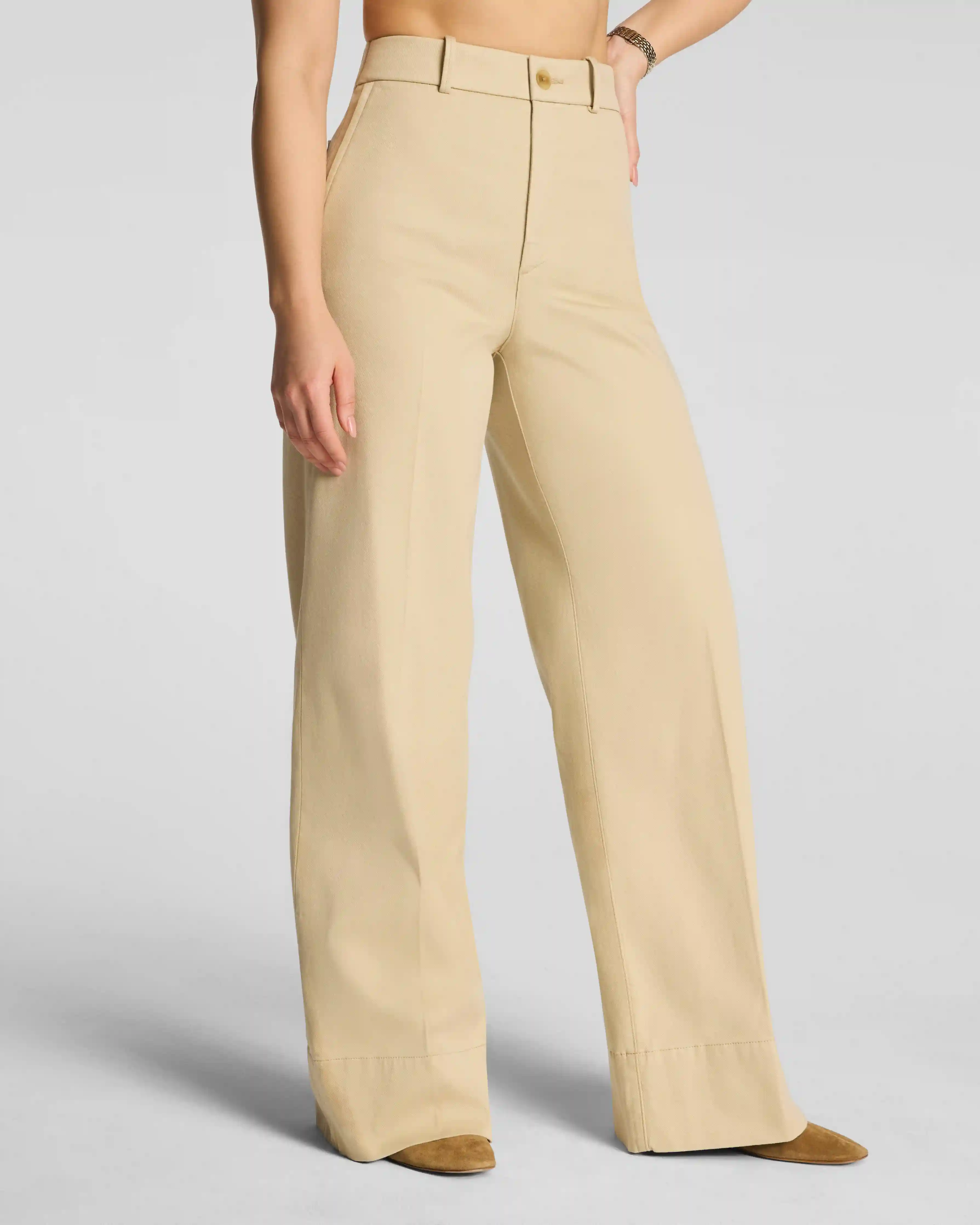 Alternative view of SPANXsupersmooth®  Stretch Twill Wide Leg Pant | Sandbar