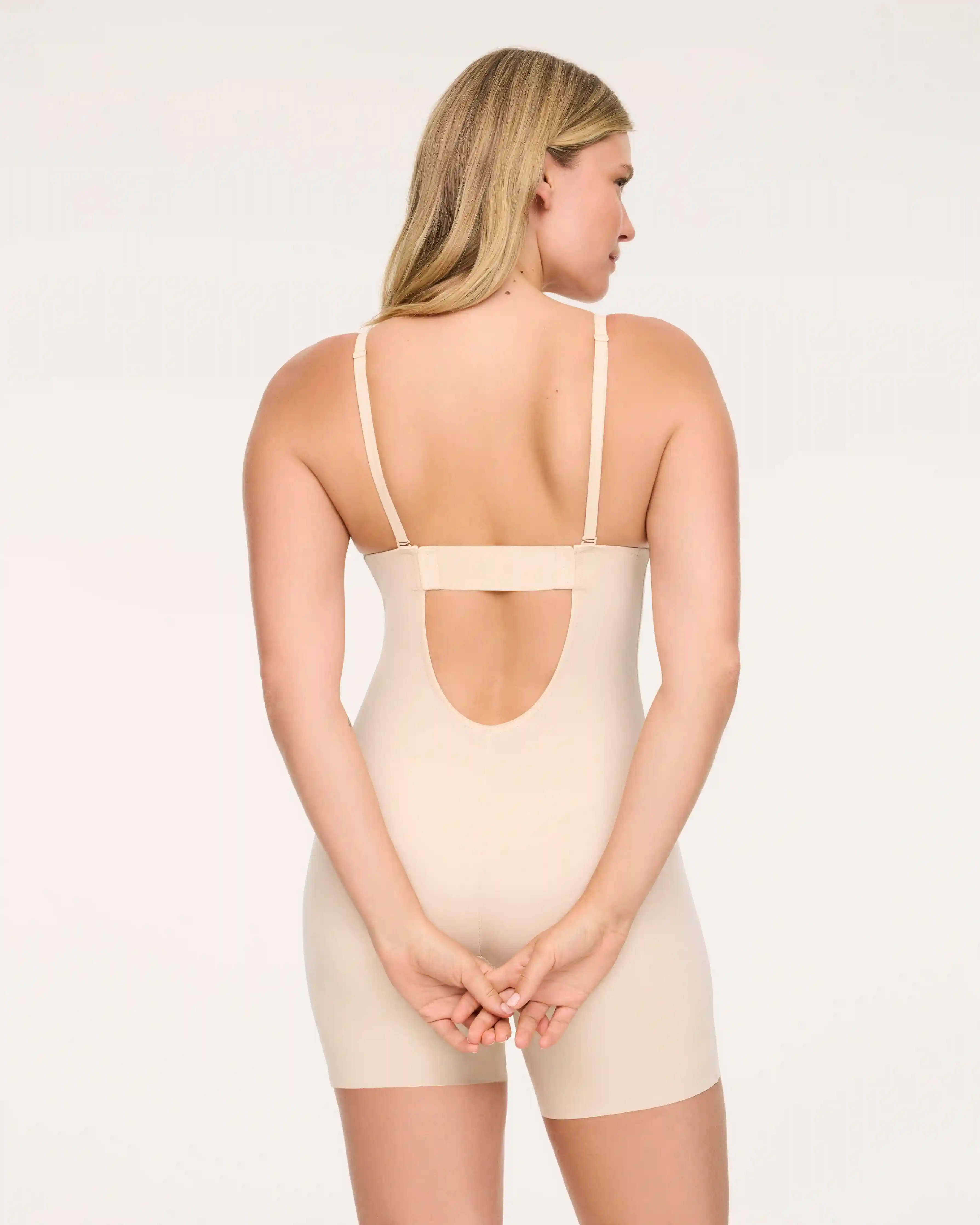 Alternative view of SPANXshape® Suit Your Fancy Plunge Low-Back Mid-Thigh Bodysuit | Toasted Coconut