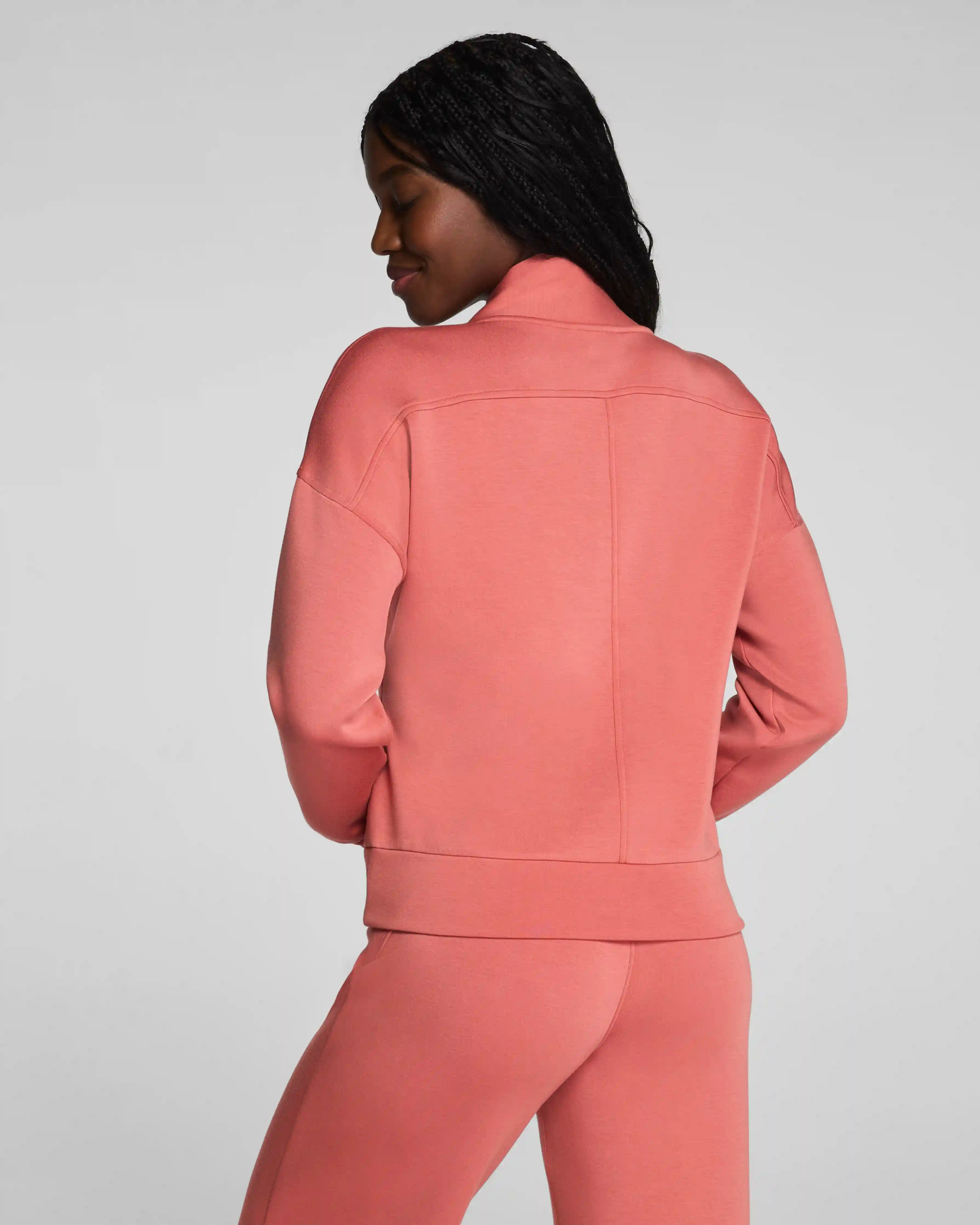 Alternative view of SPANX AirEssentials® Shawl Collar Half Zip | Clay
