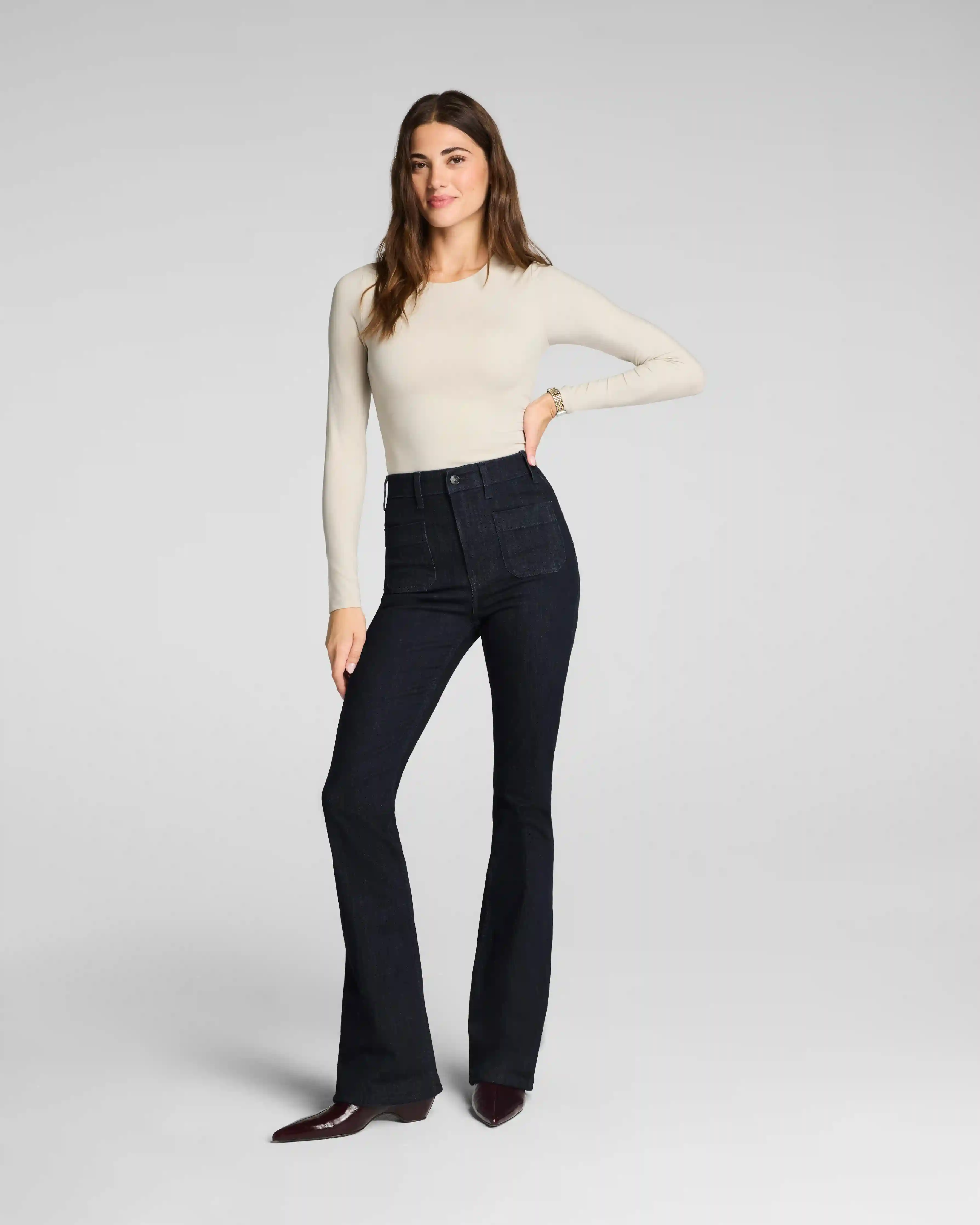 SPANXsculpt®  ReDefine Flare Jeans with Patch Pockets | Nautical Blue