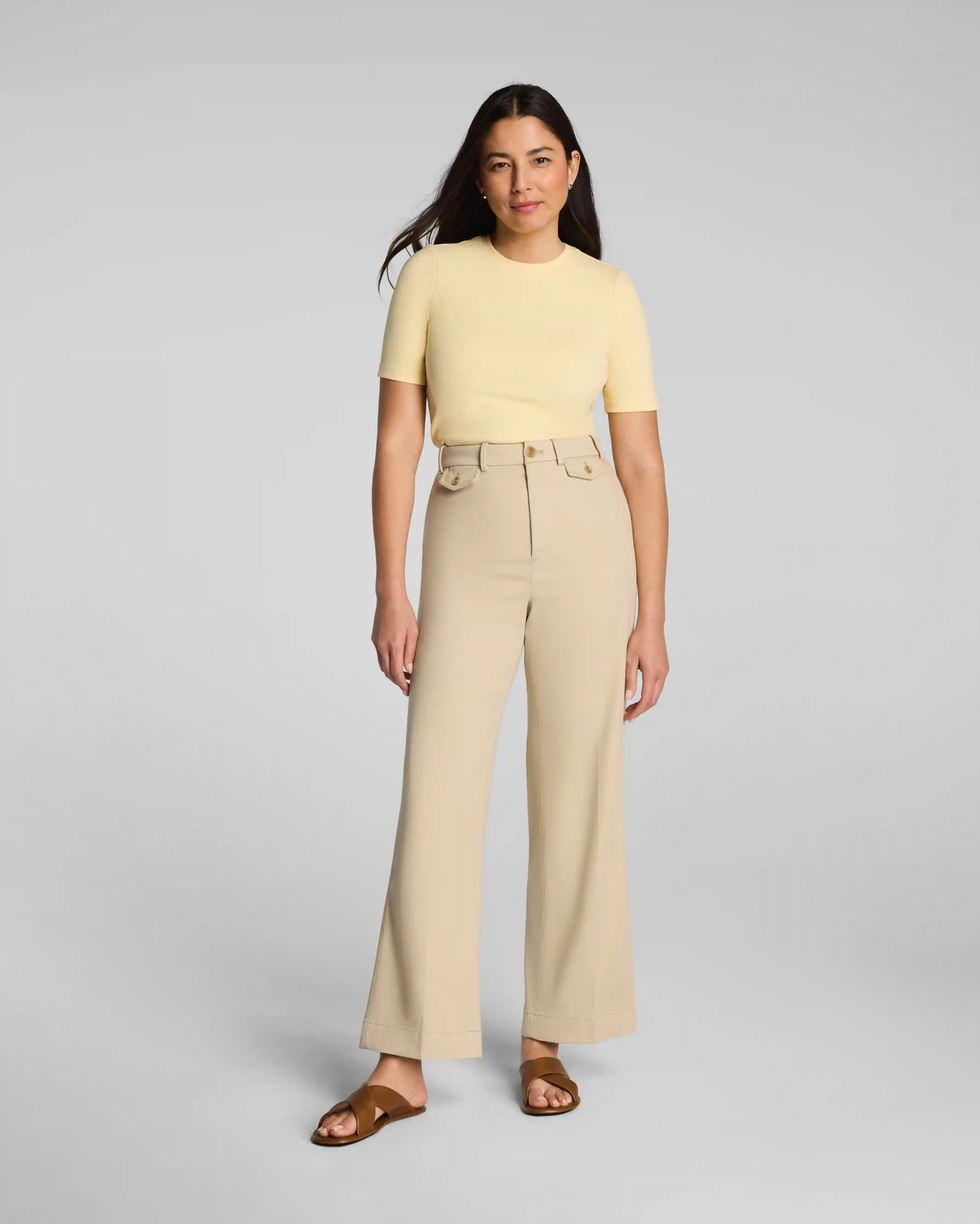SPANXsupersmooth®  Stretch Twill Cropped Easy Flare Pant | Sandbar