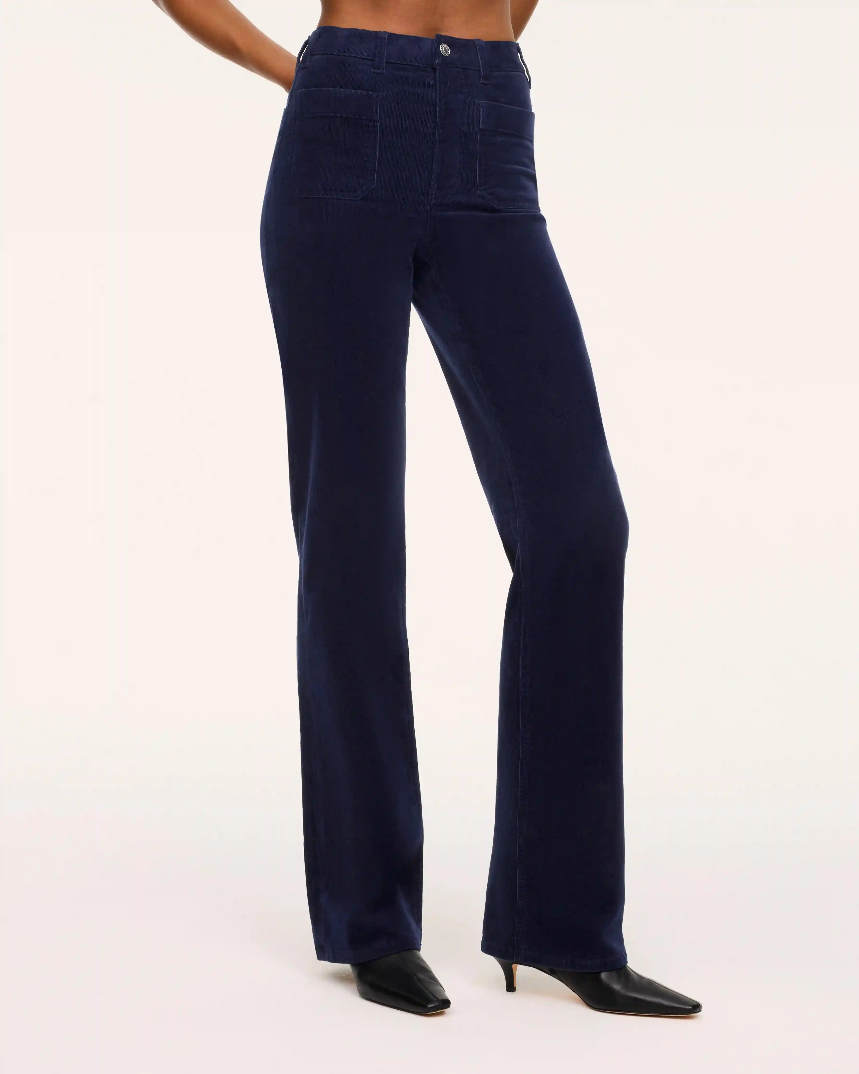 Alternative view of SPANXshape® Authentic 360 Corduroy Bootcut Jeans with Patch Pockets | Timeless Navy
