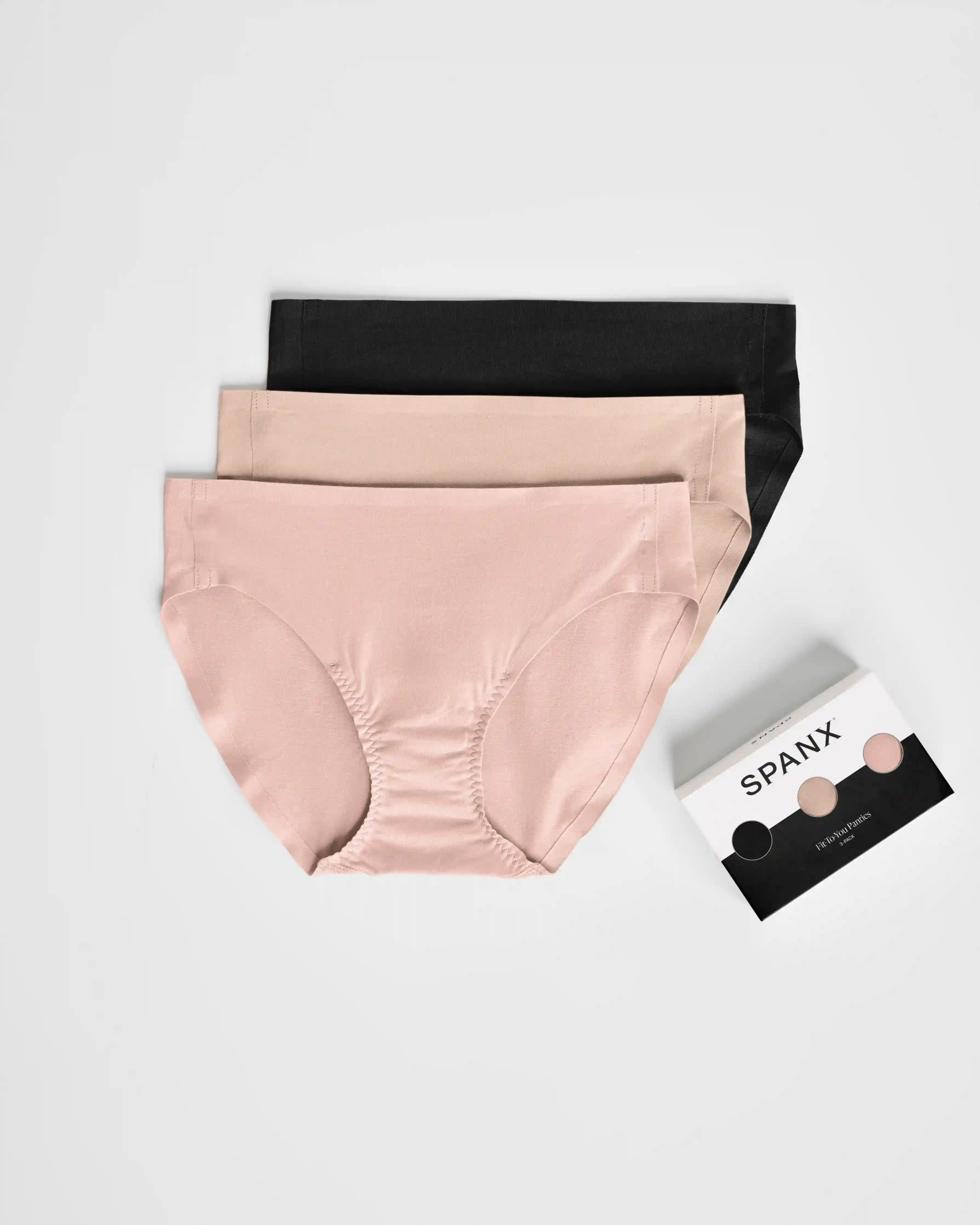 SPANXsmooth®  Fit-To-You Bikini 3-Pack Box | Very Black/Naked 2.0/Vintage Rose