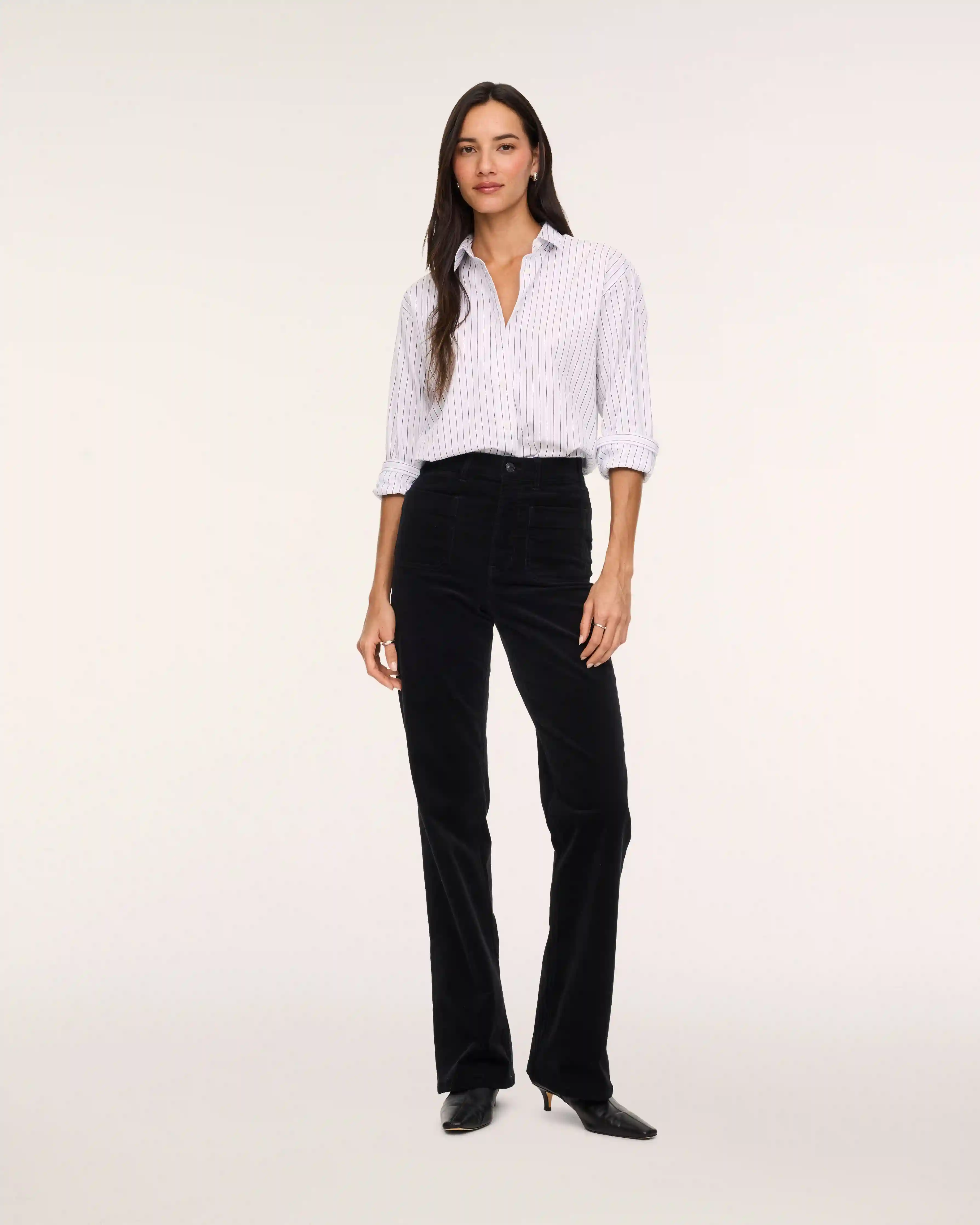 SPANXshape® Authentic 360 Corduroy Bootcut Jeans with Patch Pockets | Classic Black