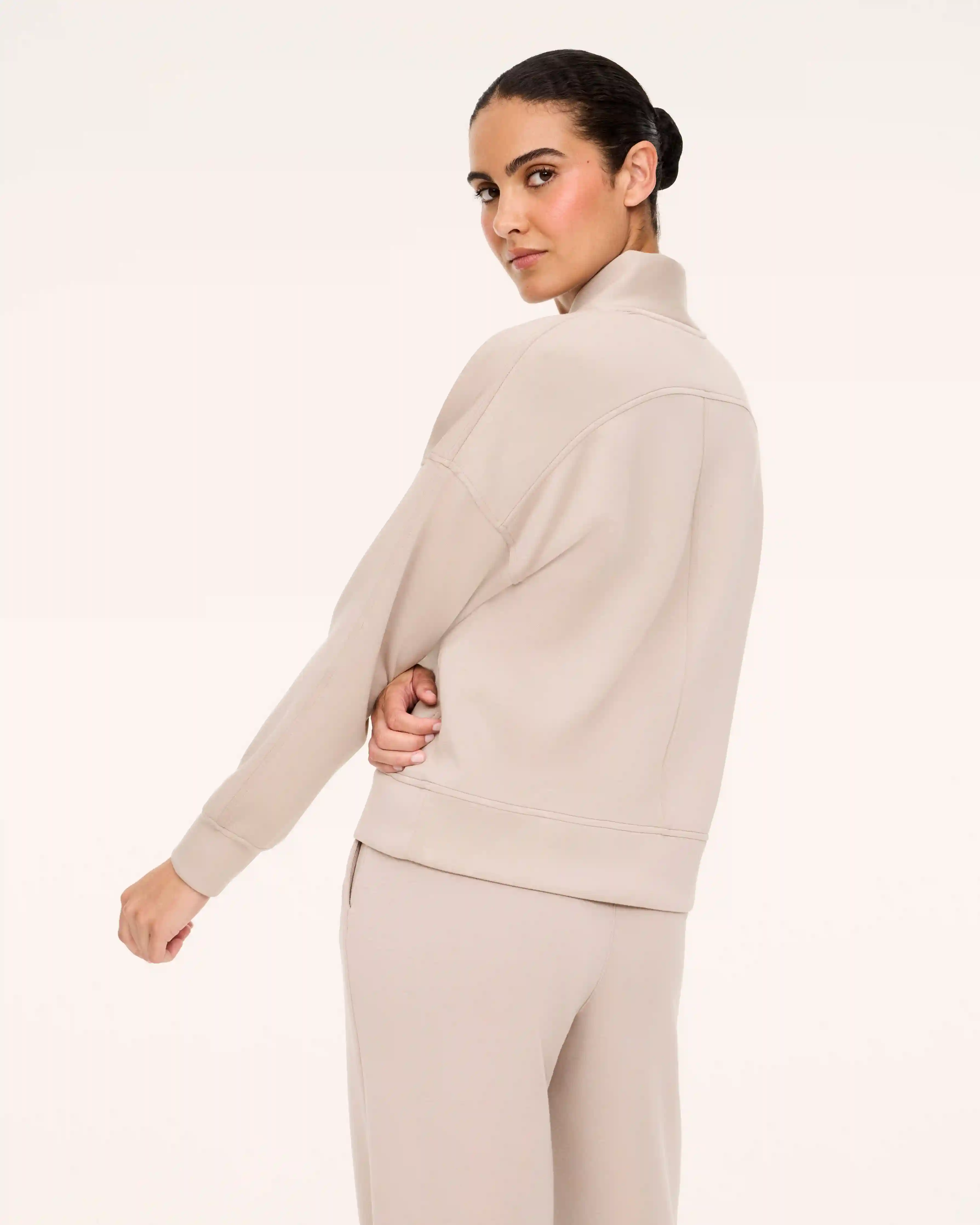 Alternative view of SPANX AirEssentials® V-Neck Long Sleeve Top | Mushroom