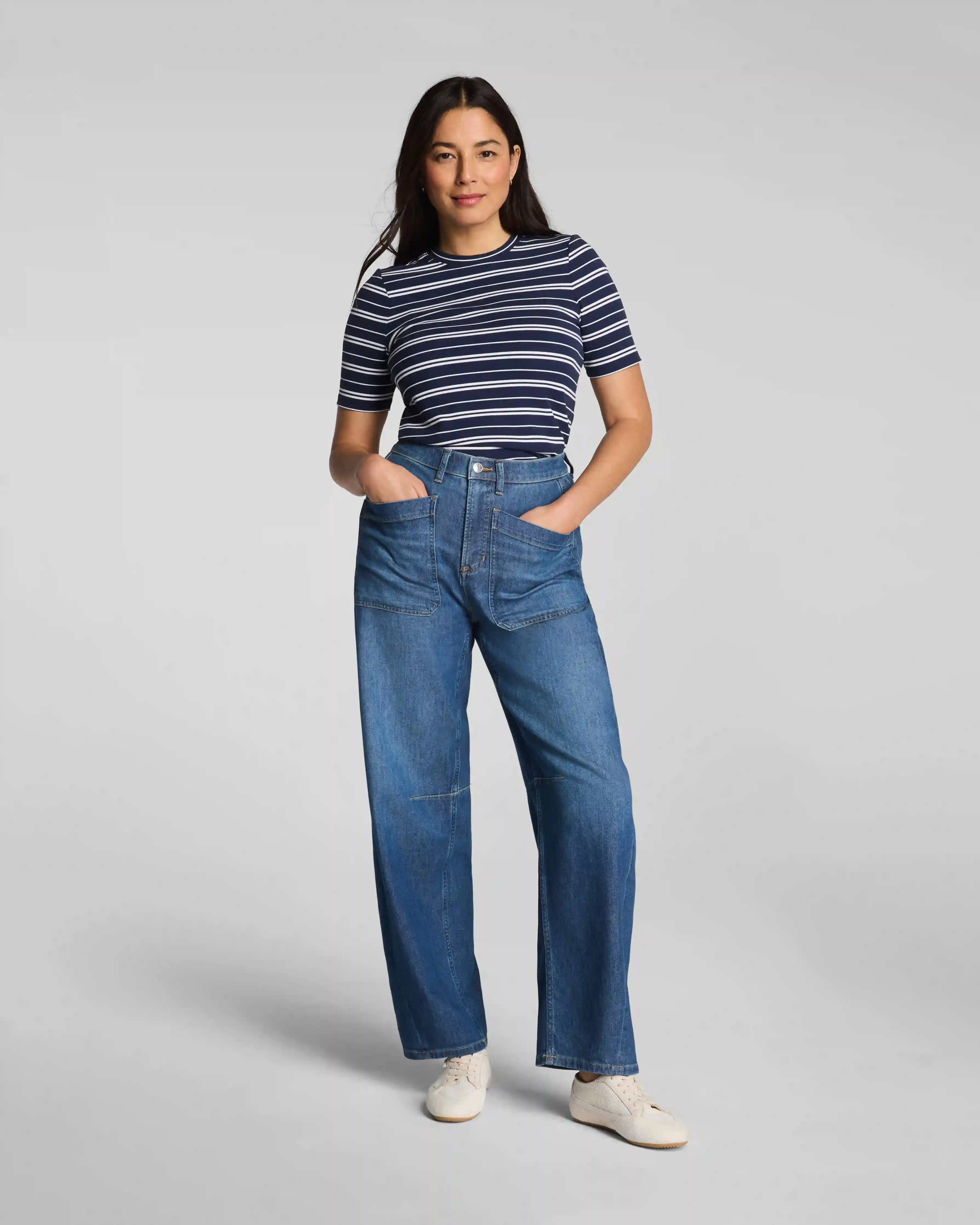 SPANXsupersmooth®  Authentic 360 Lightweight Utility Barrel Leg Jeans | Oceanic