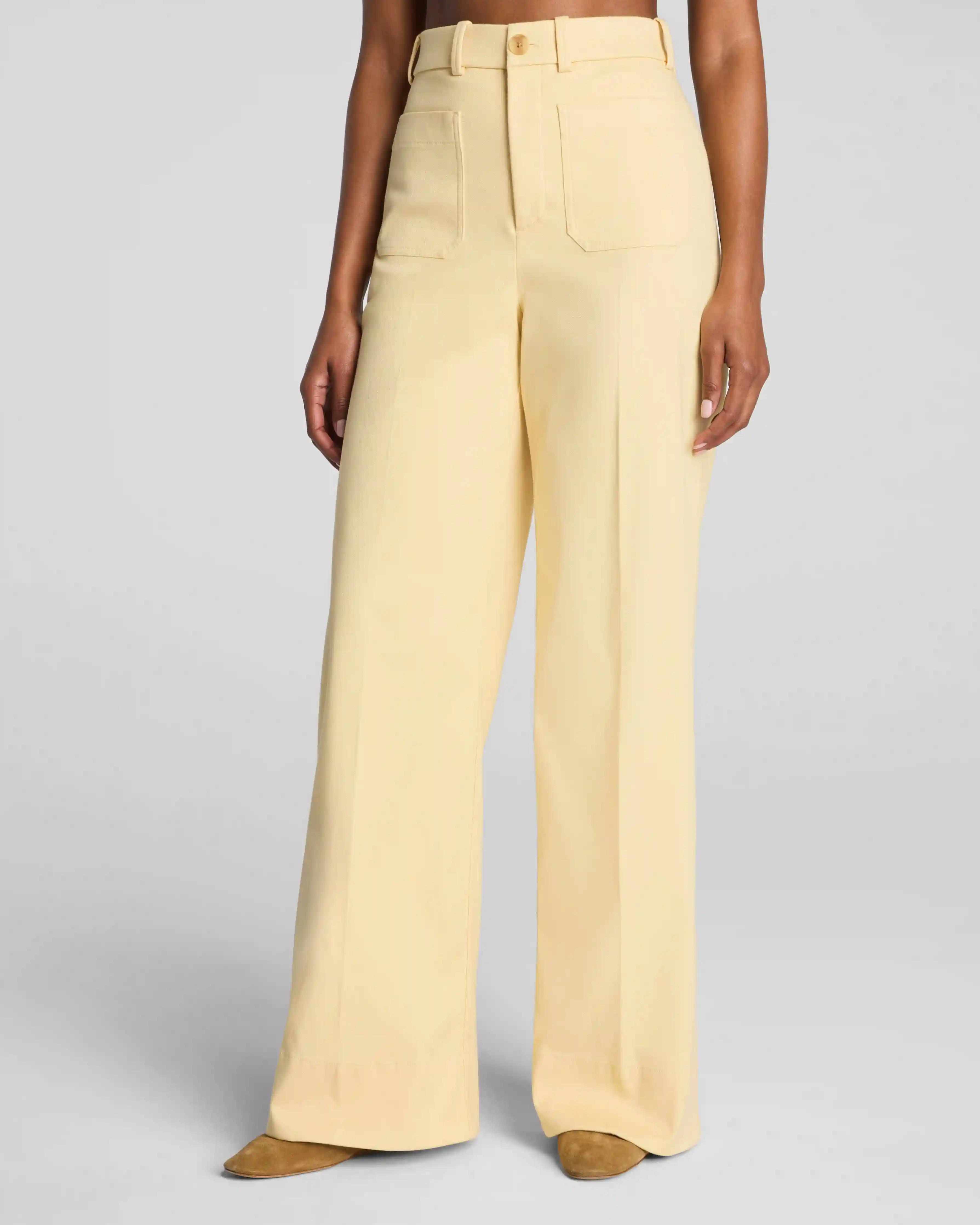 Alternative view of SPANXsupersmooth®  Stretch Twill Wide Leg Pant with Patch Pockets | Sunbeam