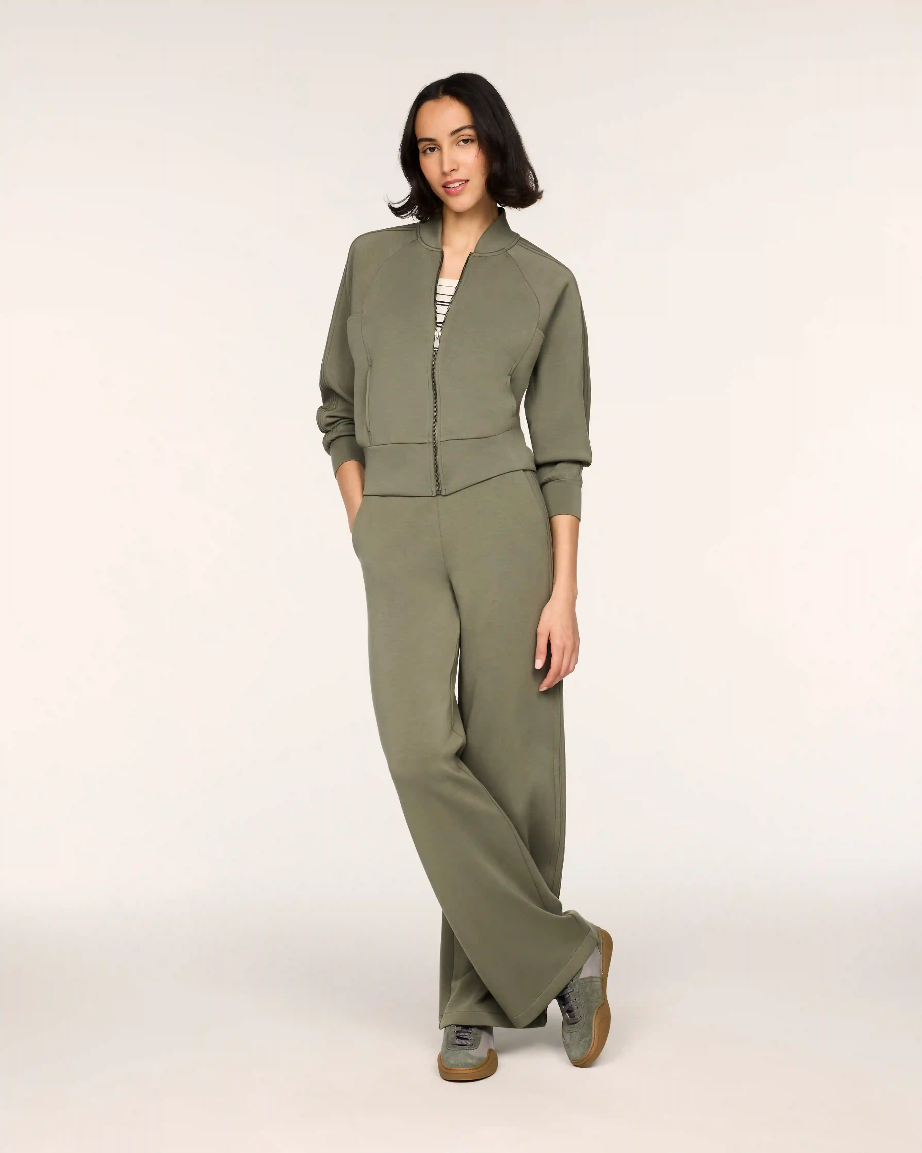 SPANX AirEssentials® Pintuck Wide Leg Pant | Herb