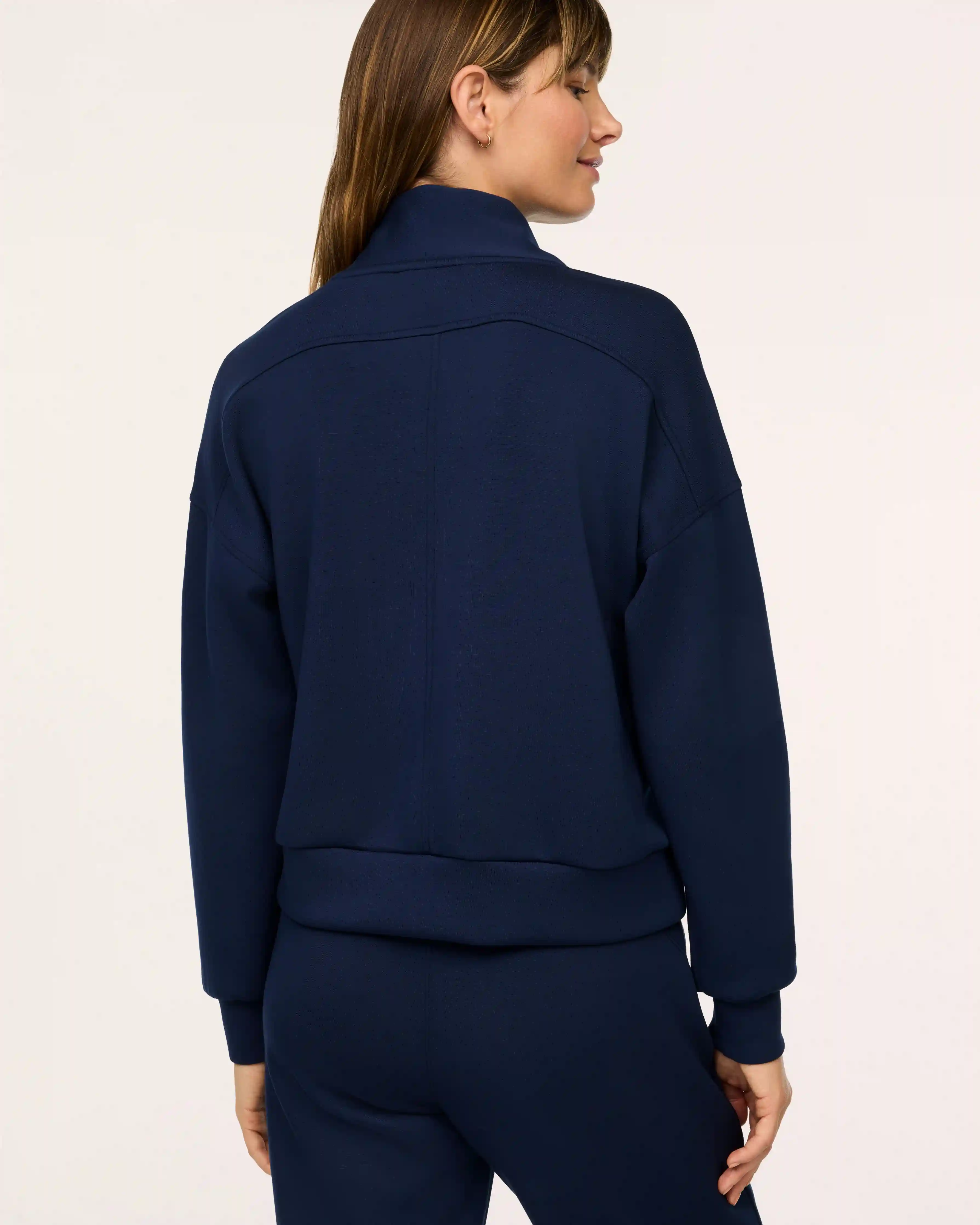 Alternative view of SPANX AirEssentials® Shawl Collar Half Zip | Timeless Navy