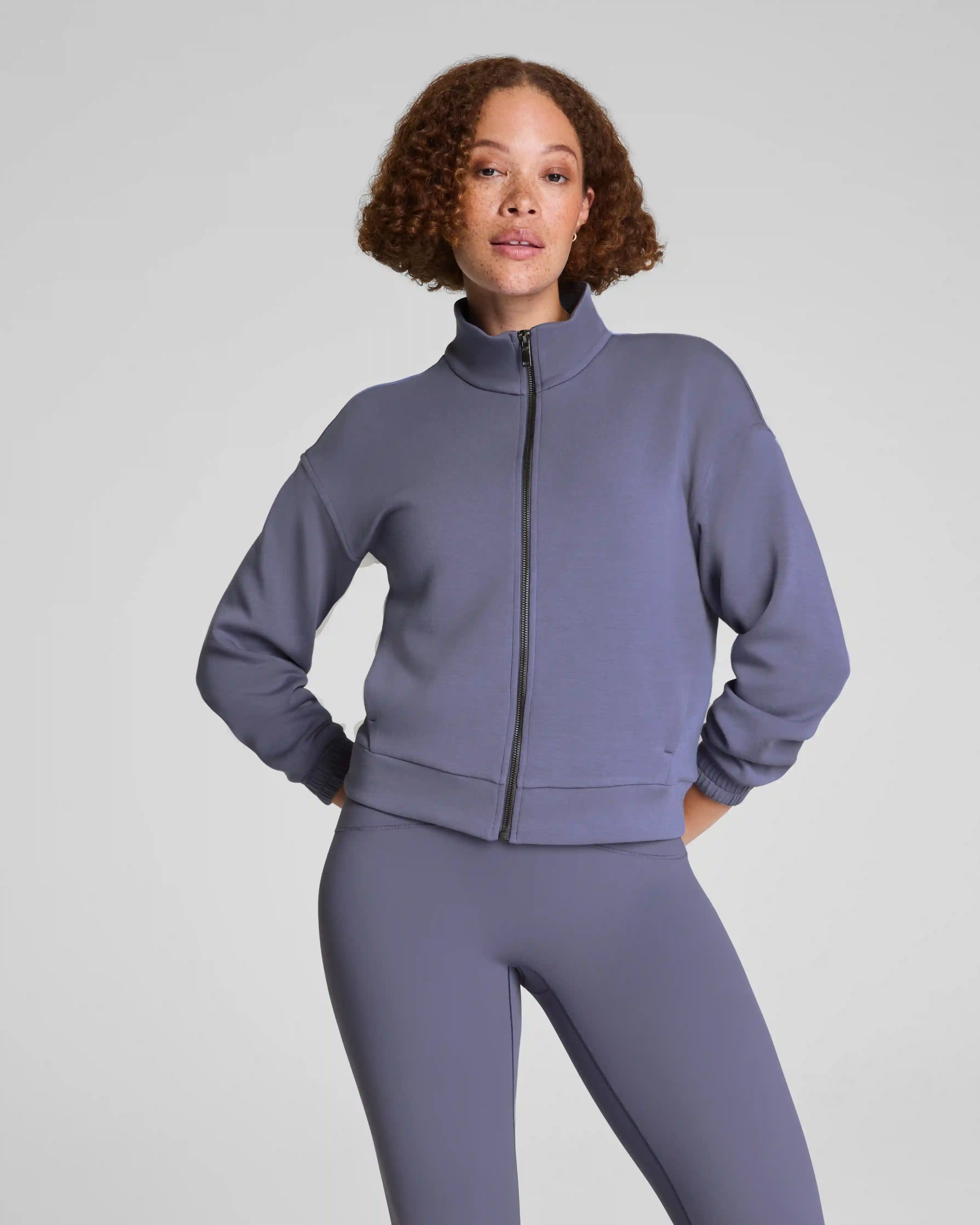 SPANX AirEssentials® Brushed Full Zip Jacket | Pewter