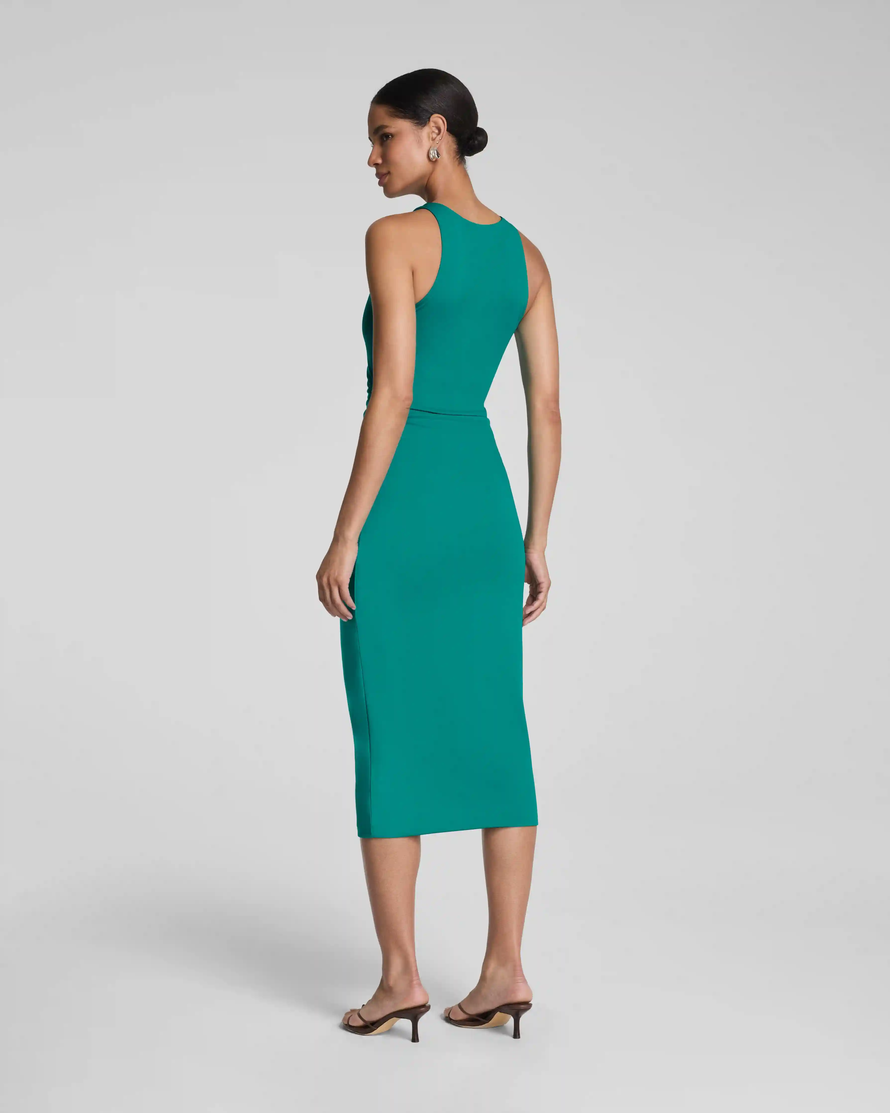 Alternative view of SPANXsmooth® Jersey High Neck Ruched Midi Dress | Jade