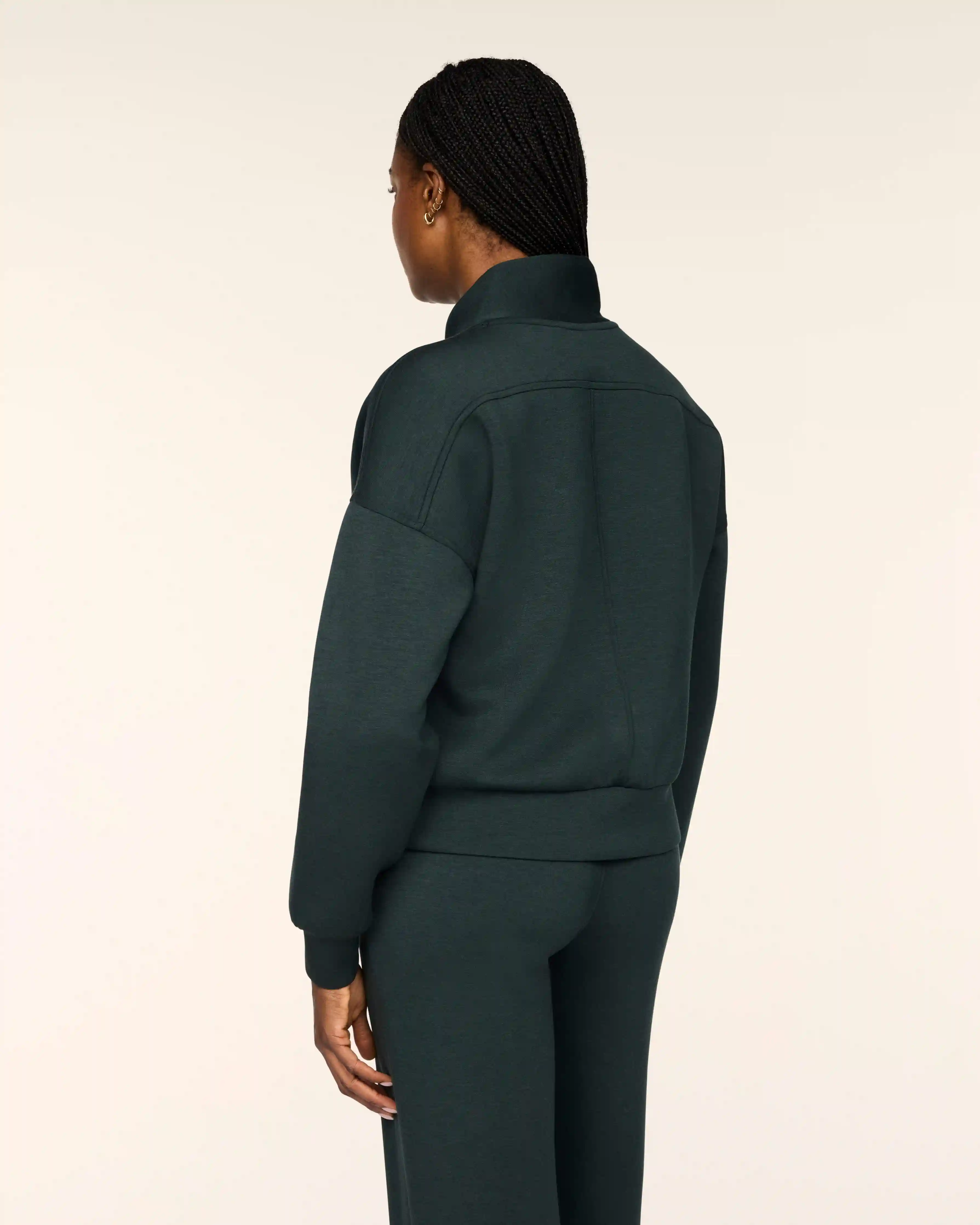 Alternative view of SPANX AirEssentials® Shawl Collar Half Zip | Night Forest Heather