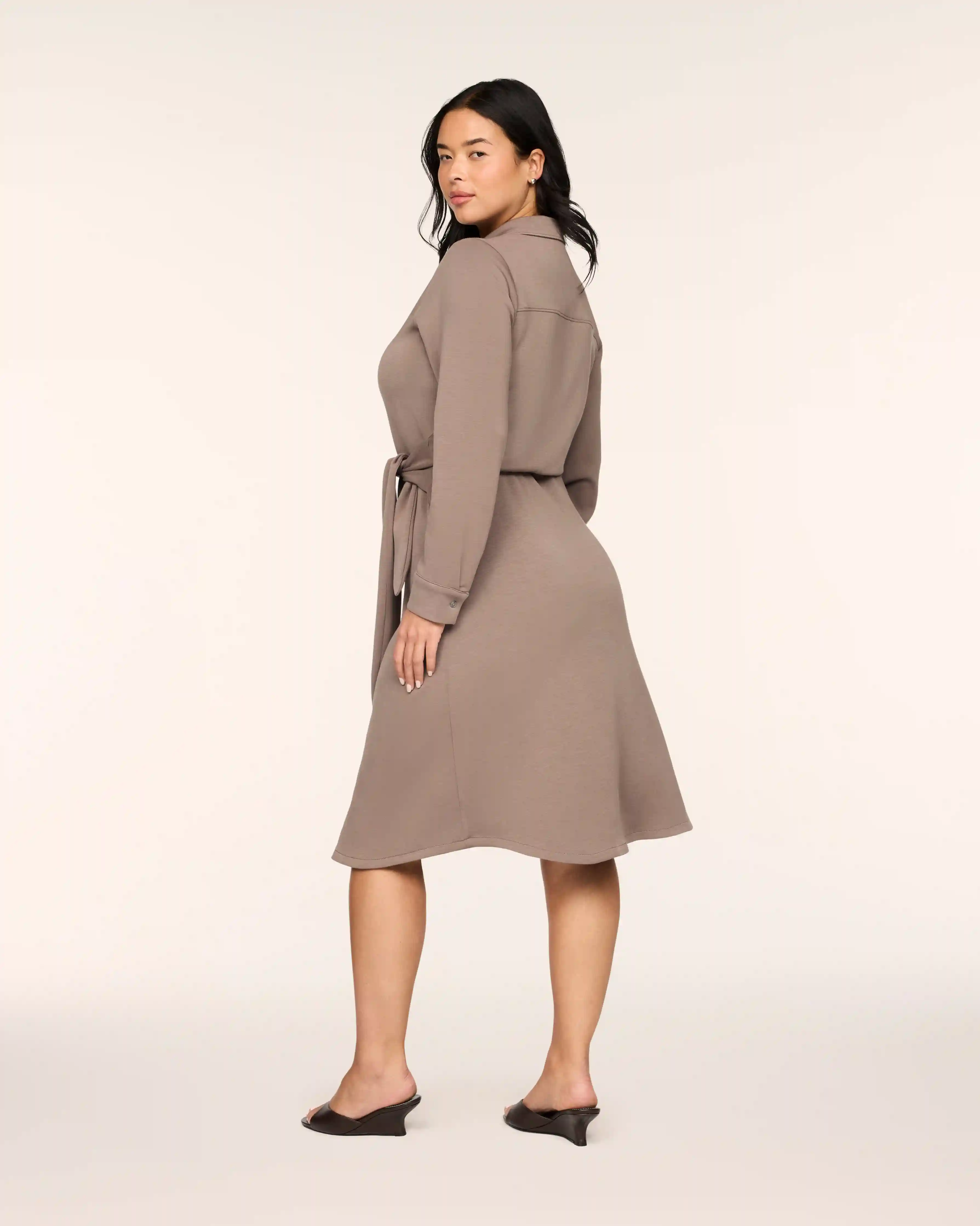 Alternative view of SPANX AirEssentials® Tie-Waist Midi Shirt Dress | Ironstone