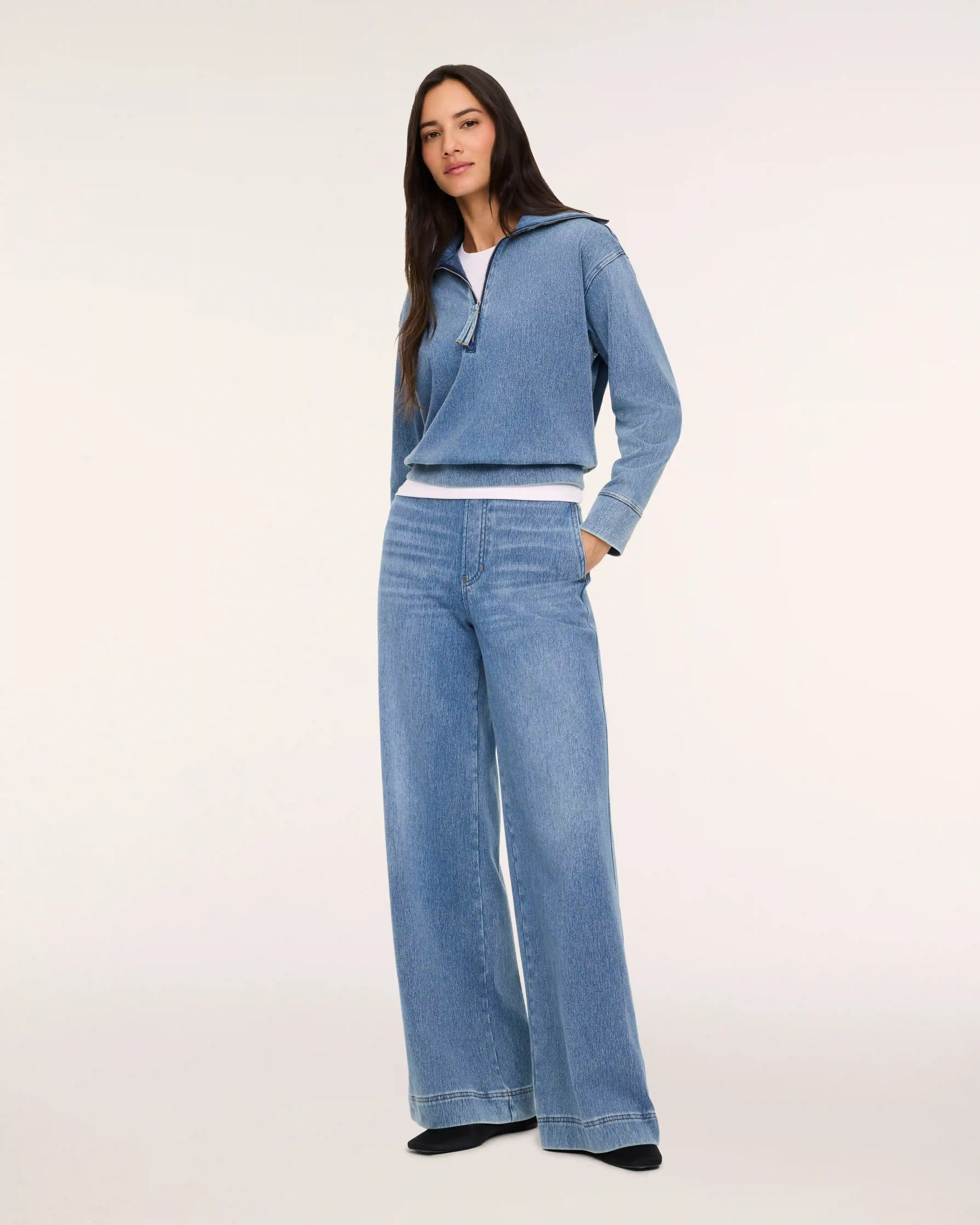 SPANX® Denim-ish Wide Leg Pant | Twilight Blue