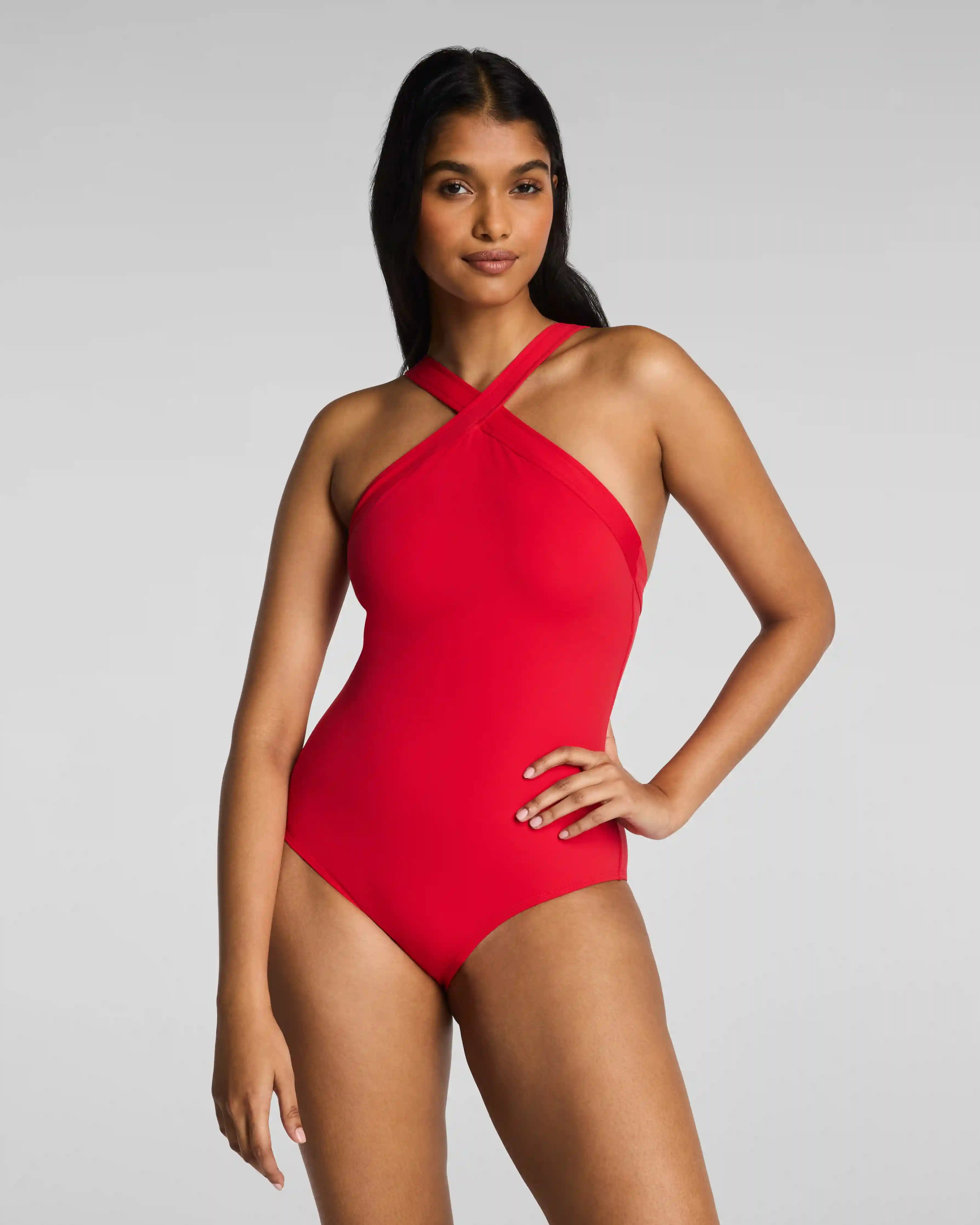 Alternative view of SPANXsculpt® Swim High-Neck One Piece | SPANX® Red