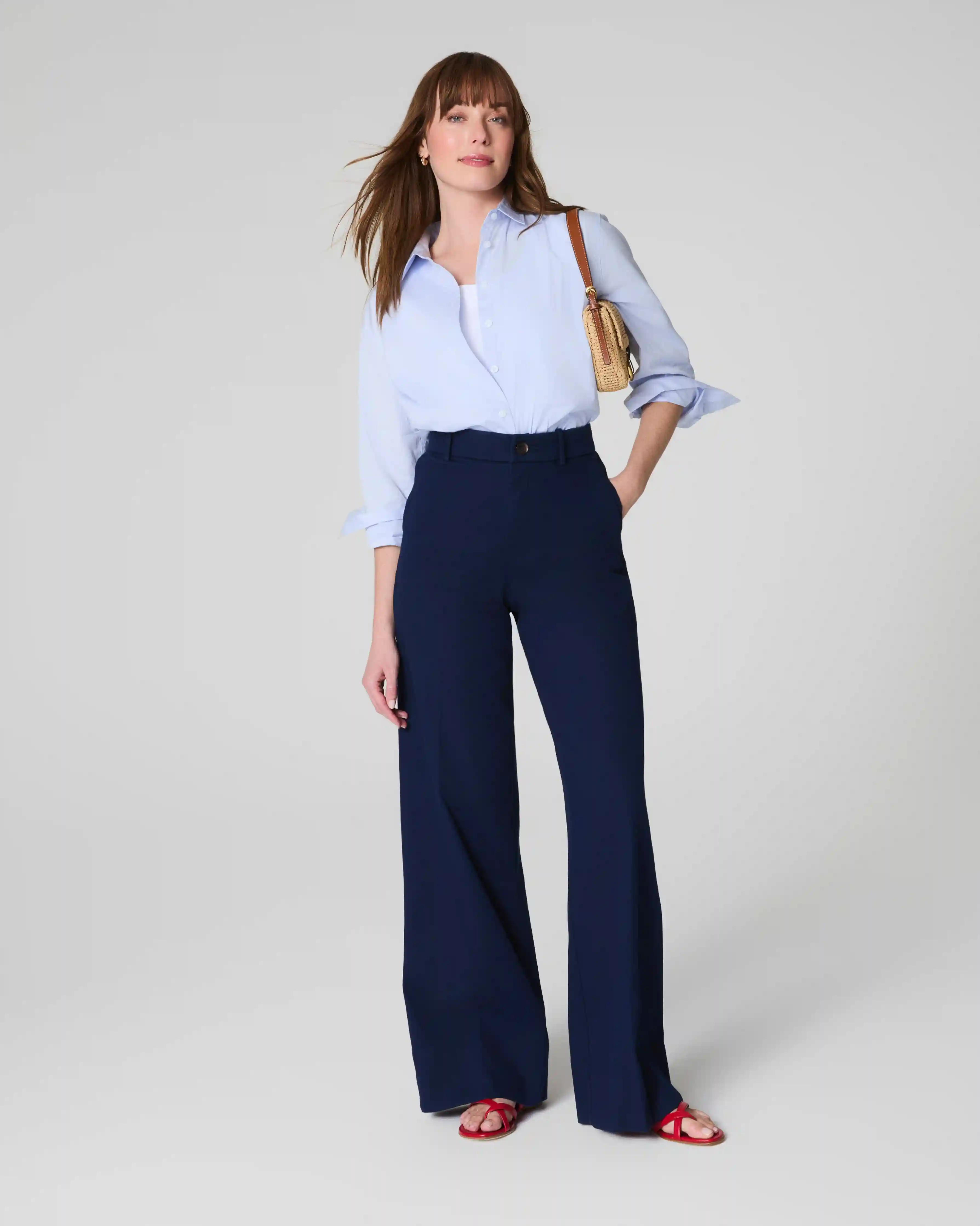 SPANXsupersmooth®  Stretch Twill Wide Leg Pant | Timeless Navy