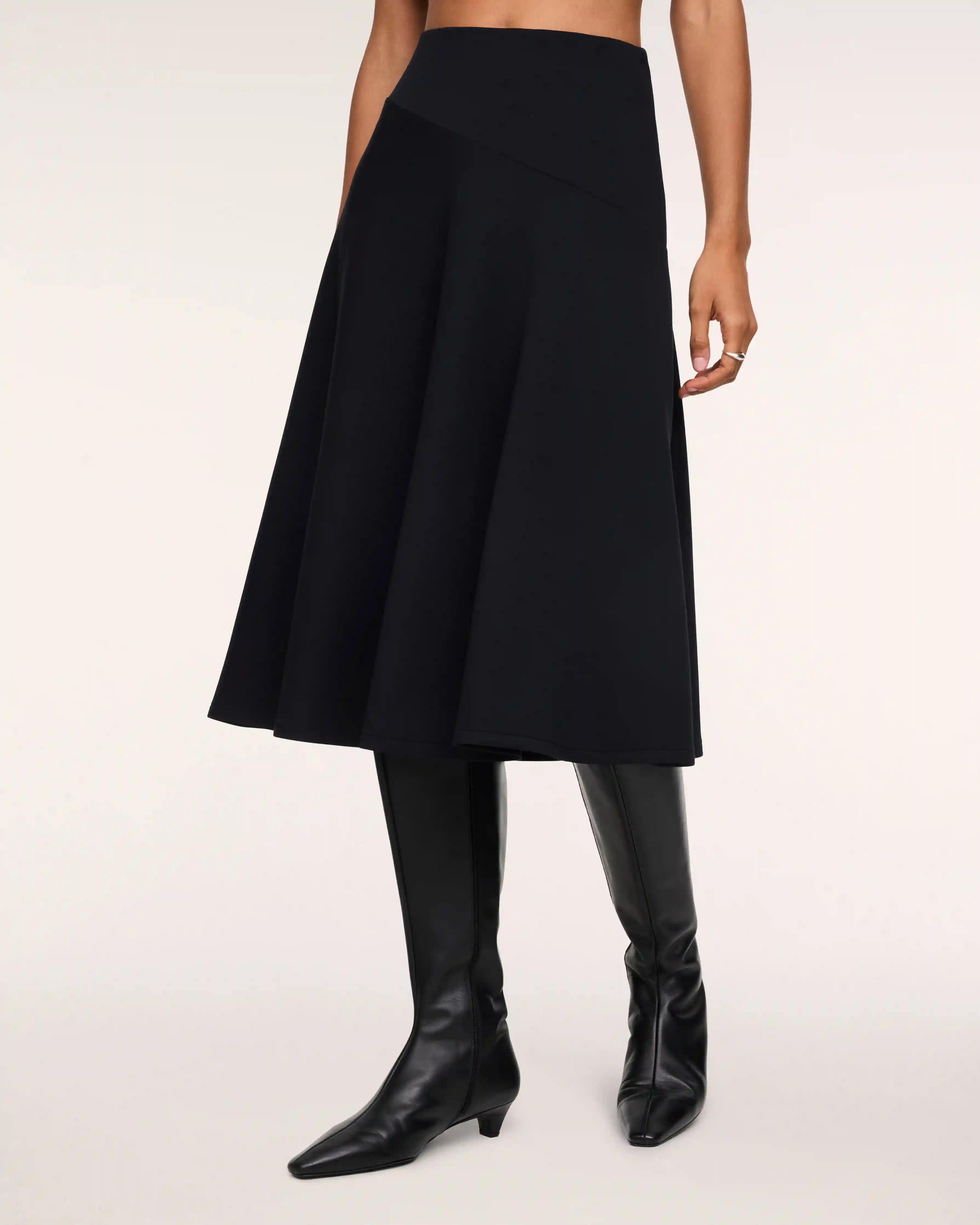 Alternative view of SPANX AirEssentials® Draped Midi Skirt | Very Black