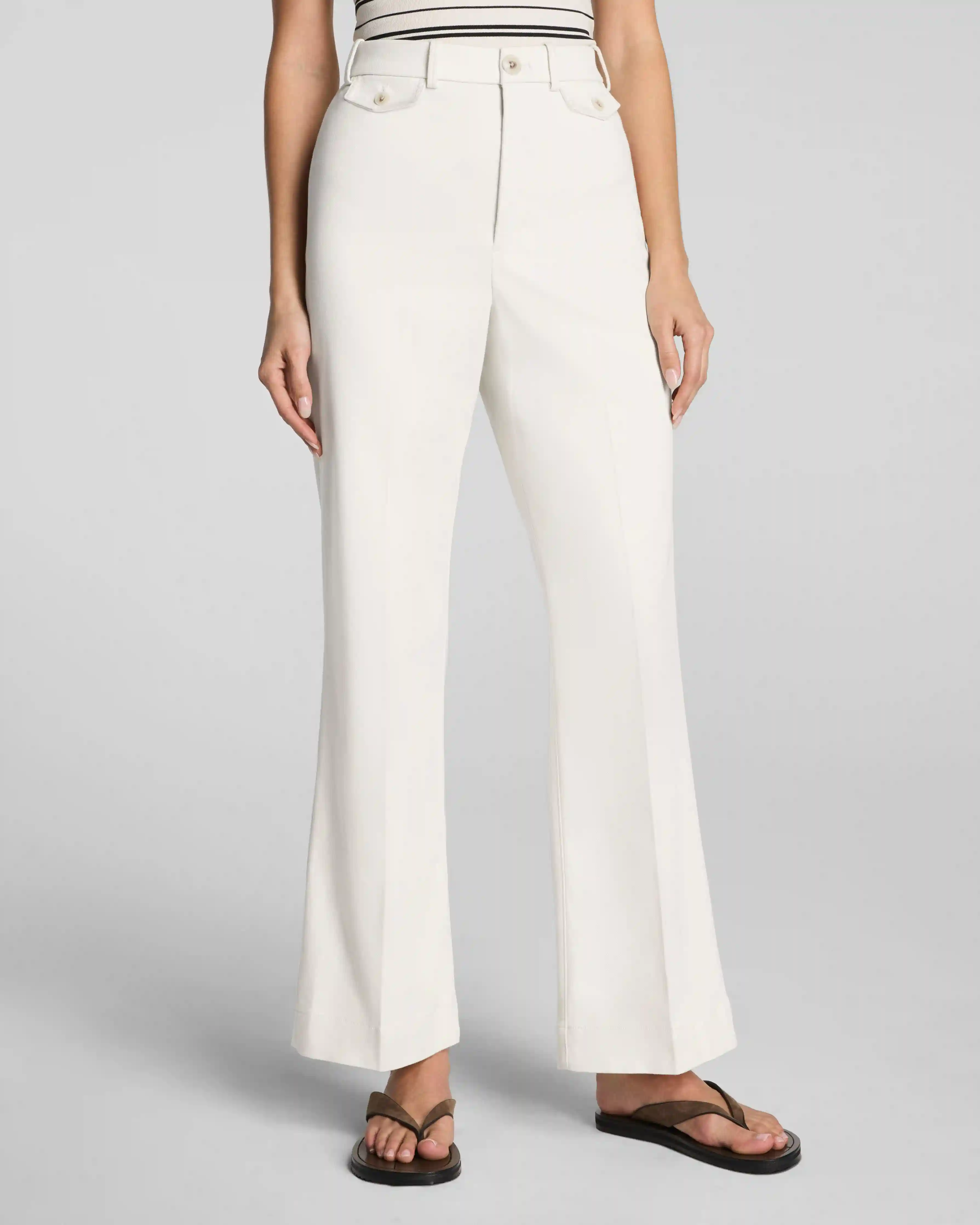 Alternative view of SPANXsupersmooth®  Stretch Twill Cropped Easy Flare Pant | Ivory