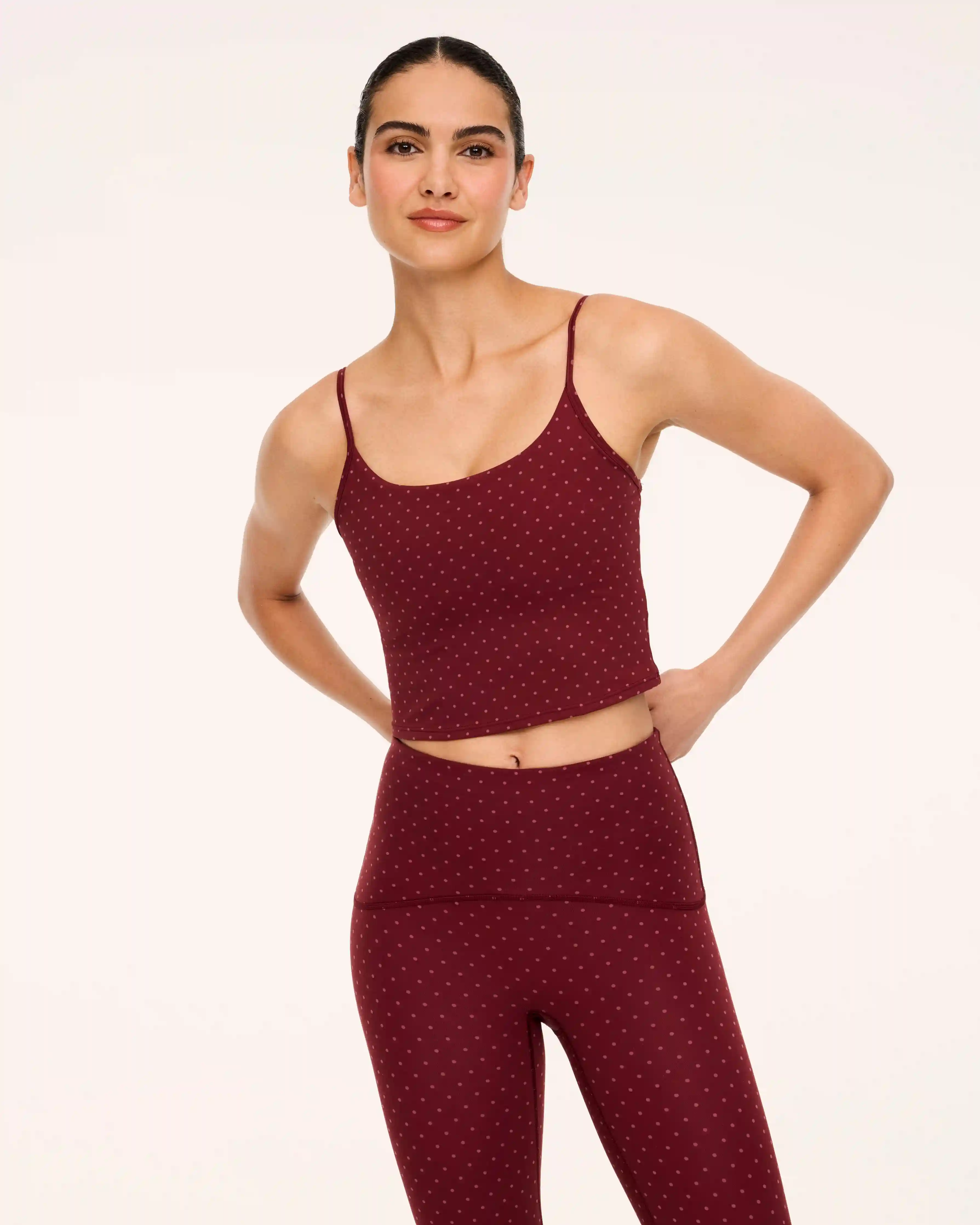 SPANX® BoostUp Cropped Shelf Cami | Vino Polka Dot