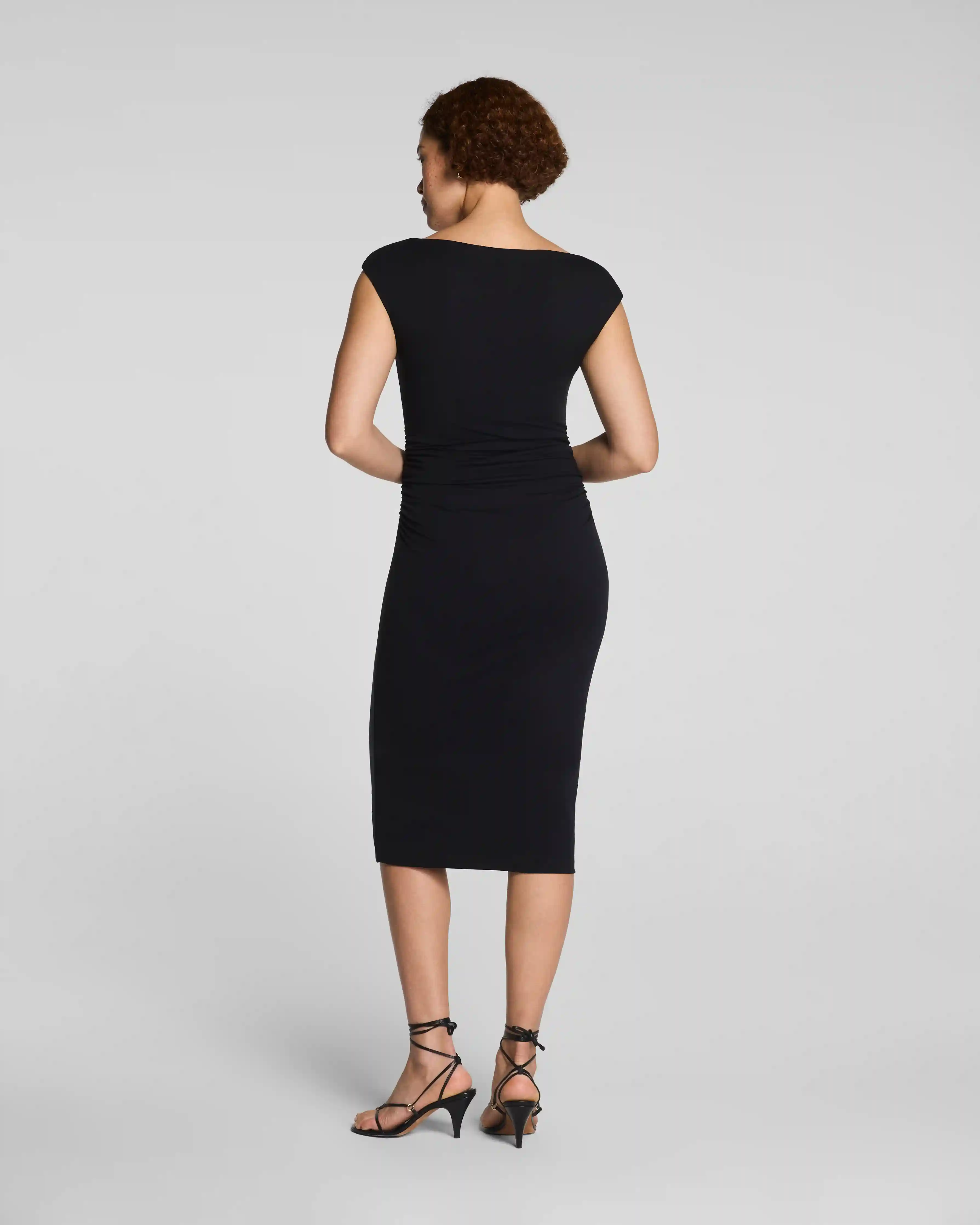 Alternative view of SPANXsmooth®  Jersey Scoop Neck Ruched Midi Dress | Classic Black