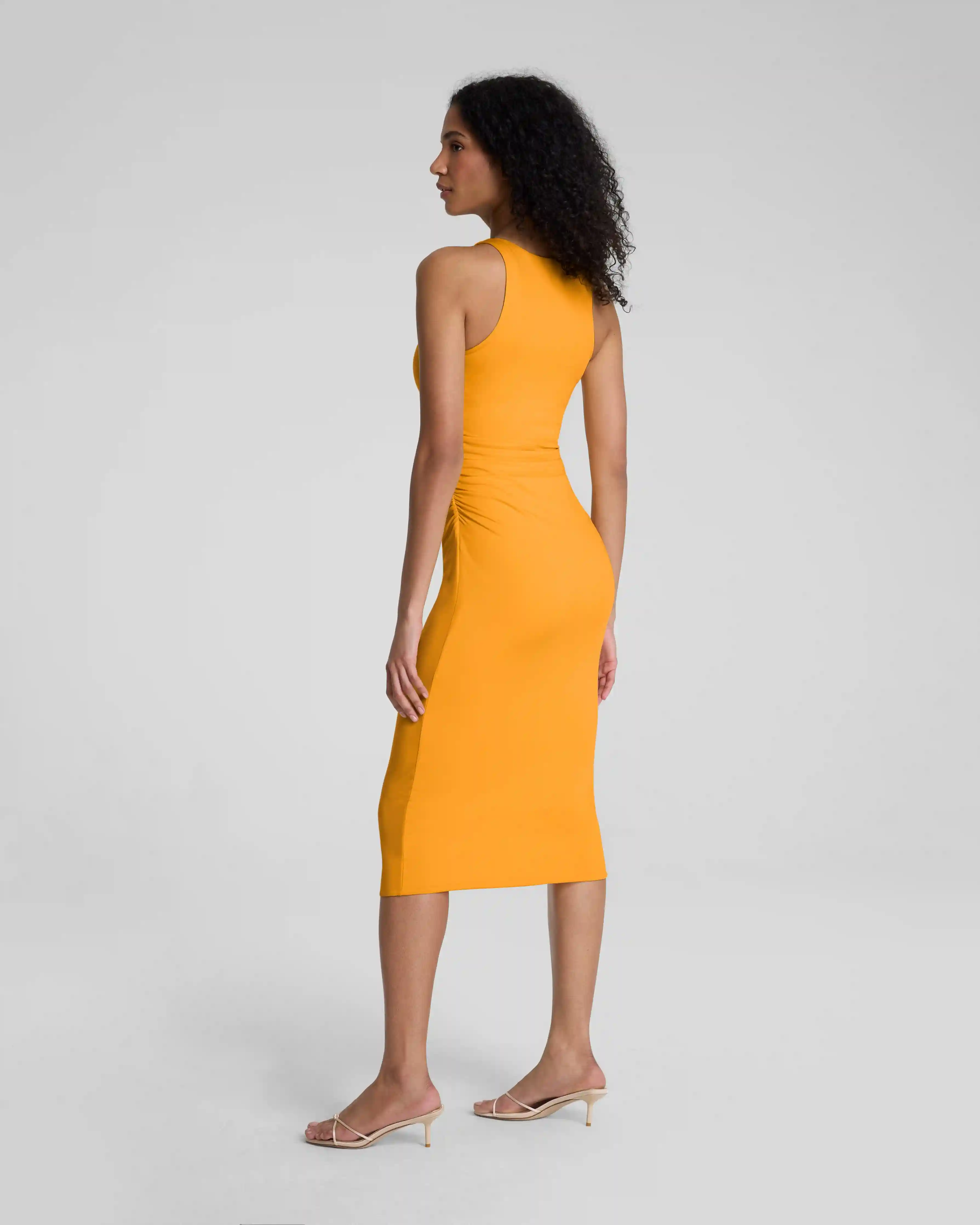 Alternative view of SPANXsmooth® Jersey High Neck Ruched Midi Dress | Marigold