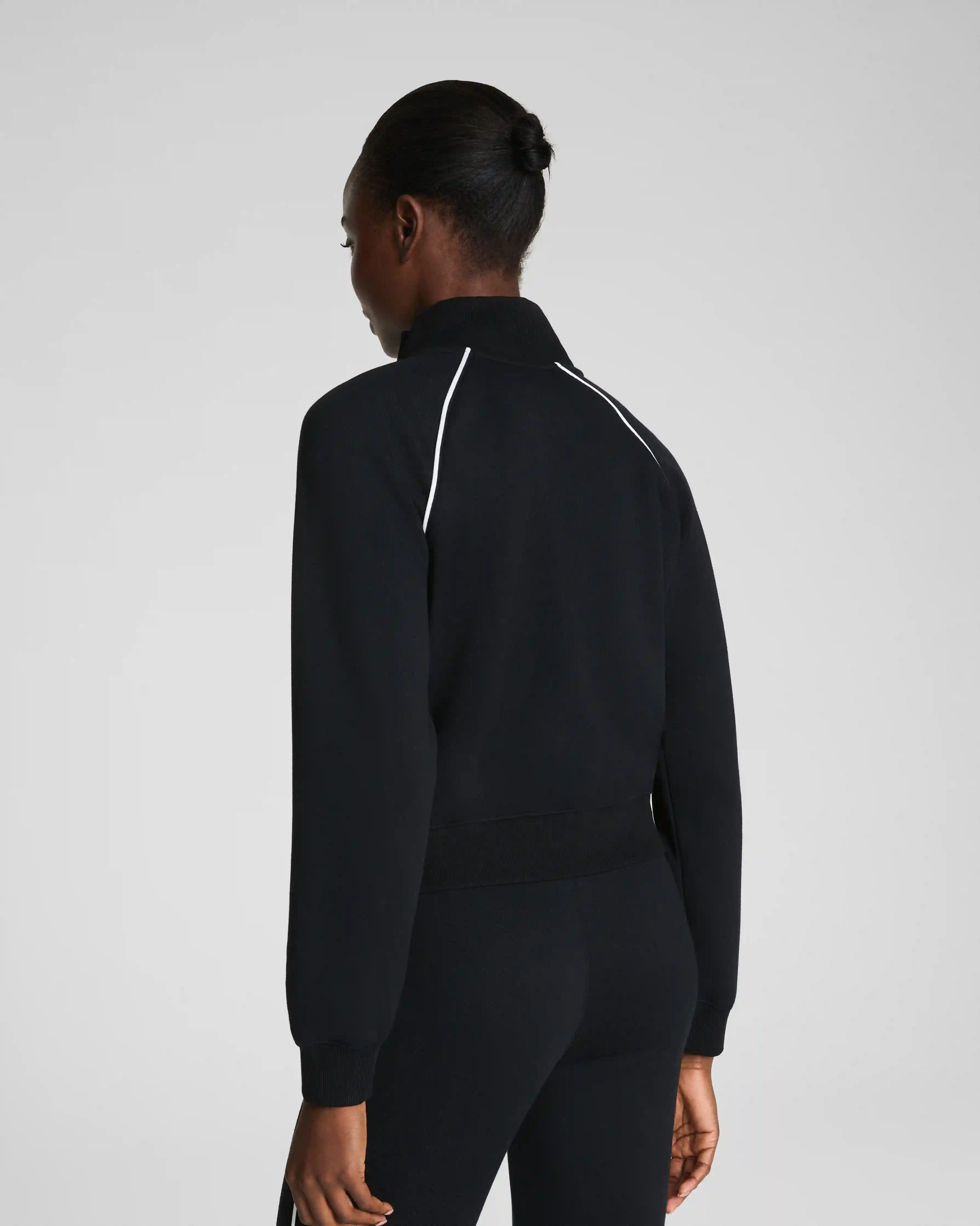 Alternative view of SPANX AirEssentials® Pique Full Zip Track Jacket | Very Black