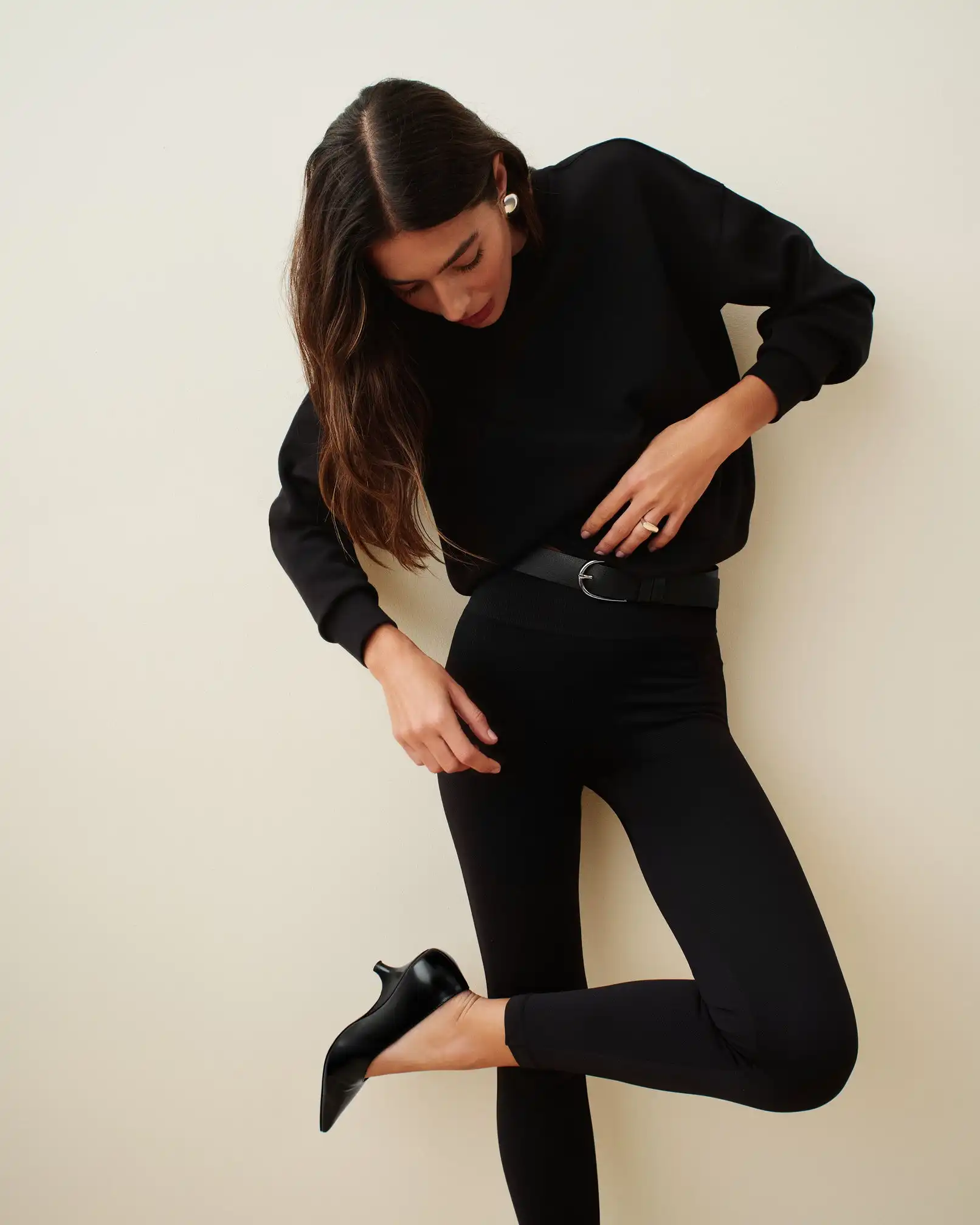 Alternative view of SPANXshape®  Ribbed Knit Legging | Classic Black