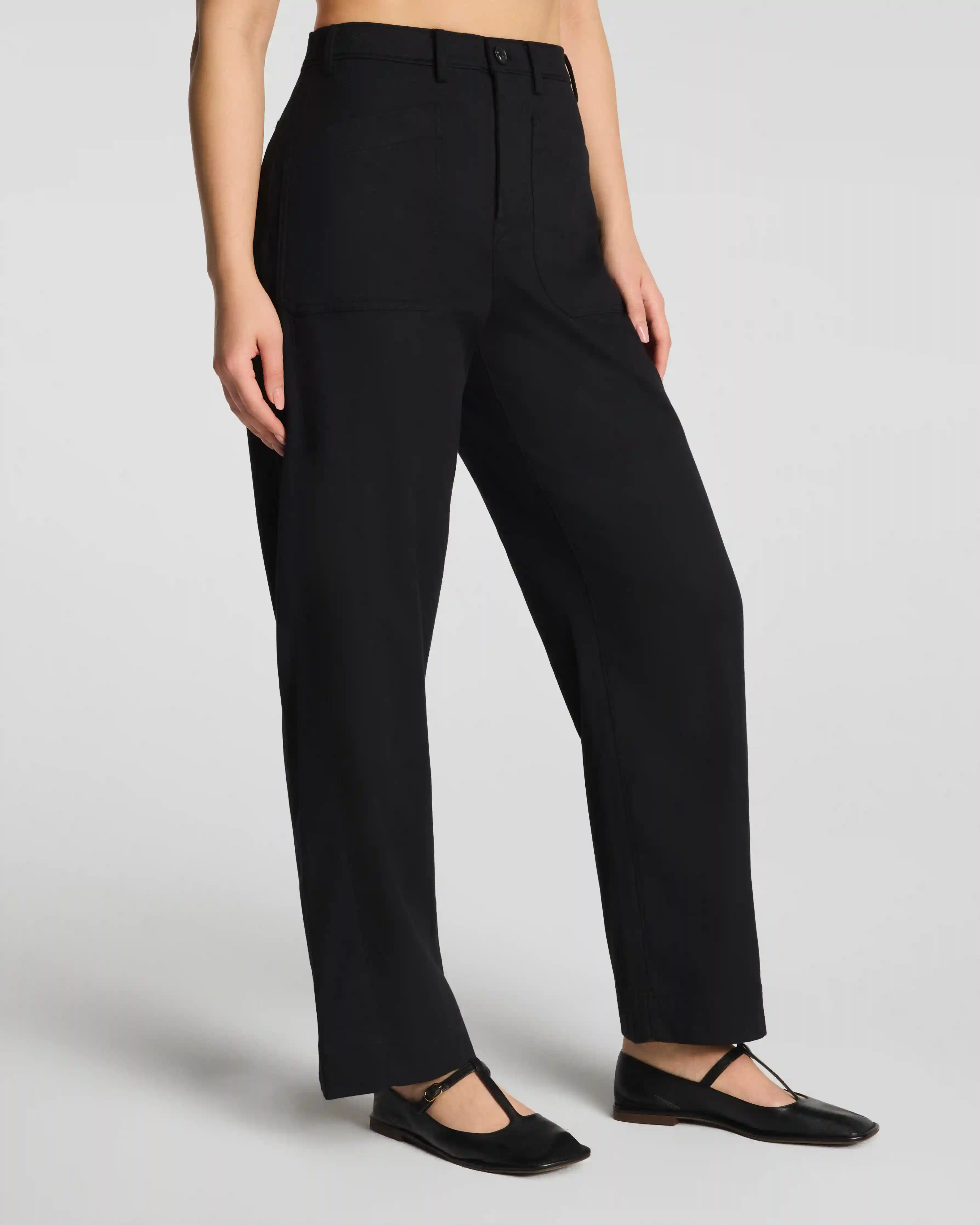 Alternative view of SPANXsupersmooth®  Stretch Twill Utility Barrel Leg Pant with Patch Pockets | Classic Black