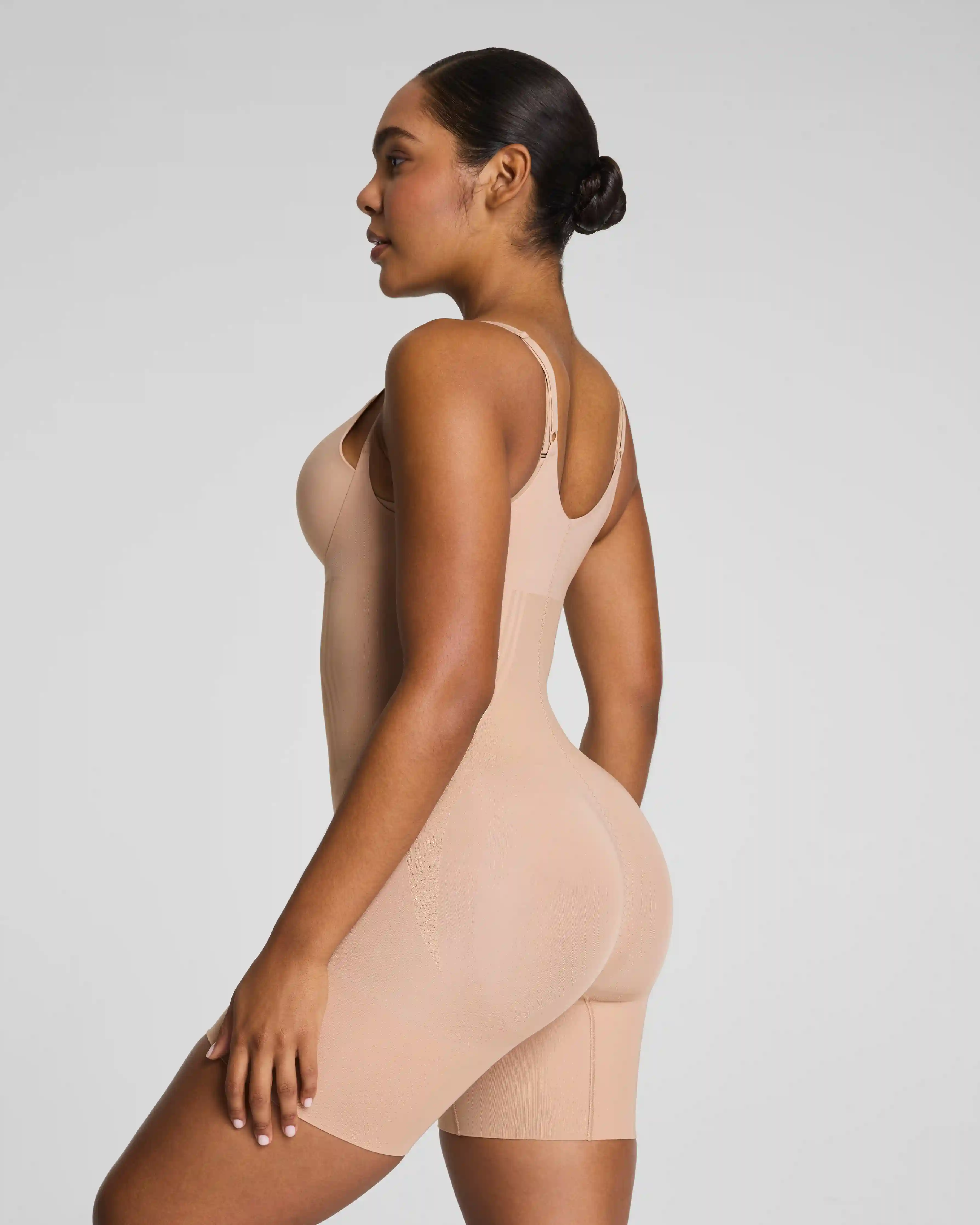 Alternative view of SPANXsculpt®  GoFigure Open-Bust Mid-Thigh Bodysuit | Chai
