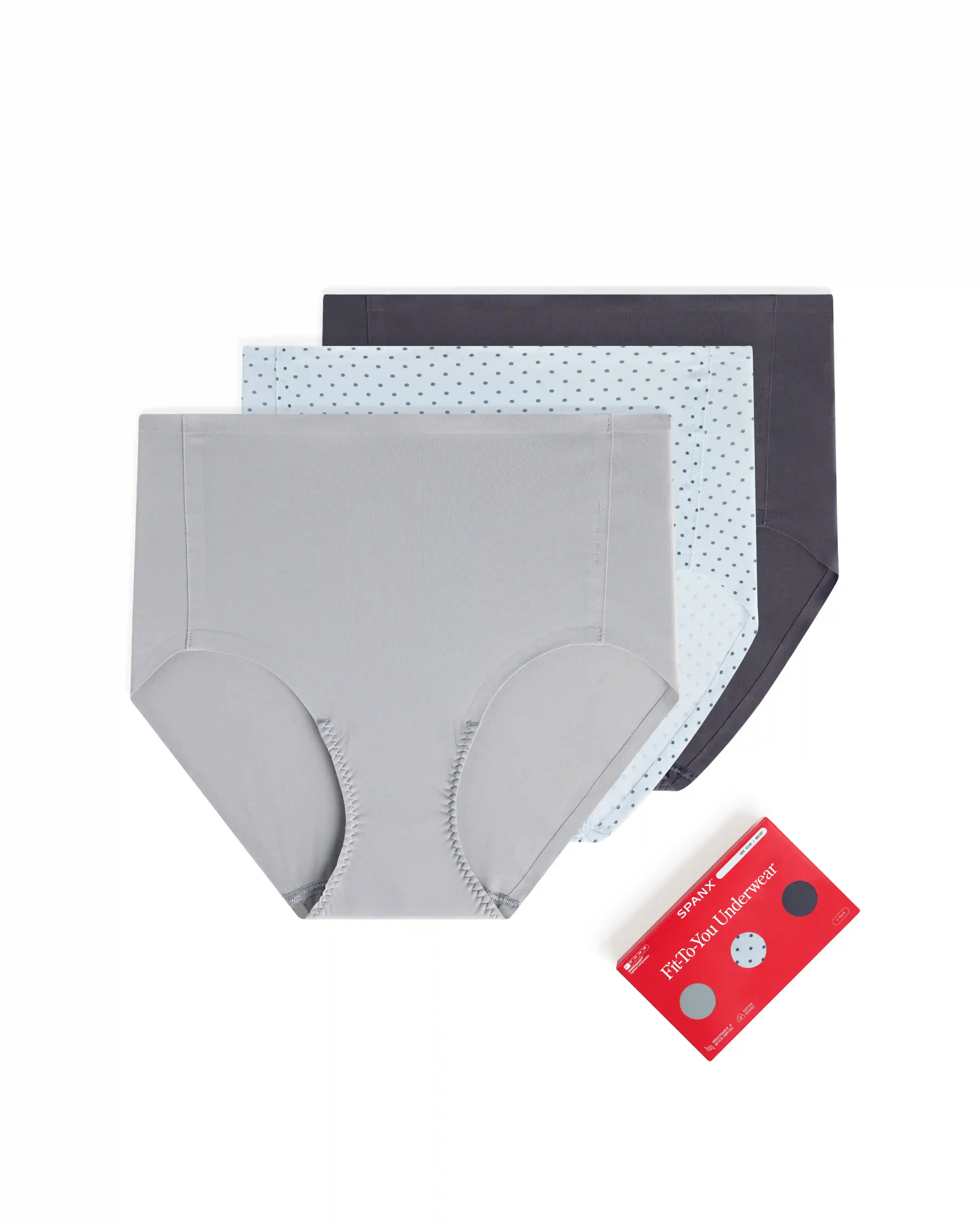 SPANXsmooth® Fit-To-You Brief 3-Pack Box | Basalt/Daydream Polka Dot/Dark Slate