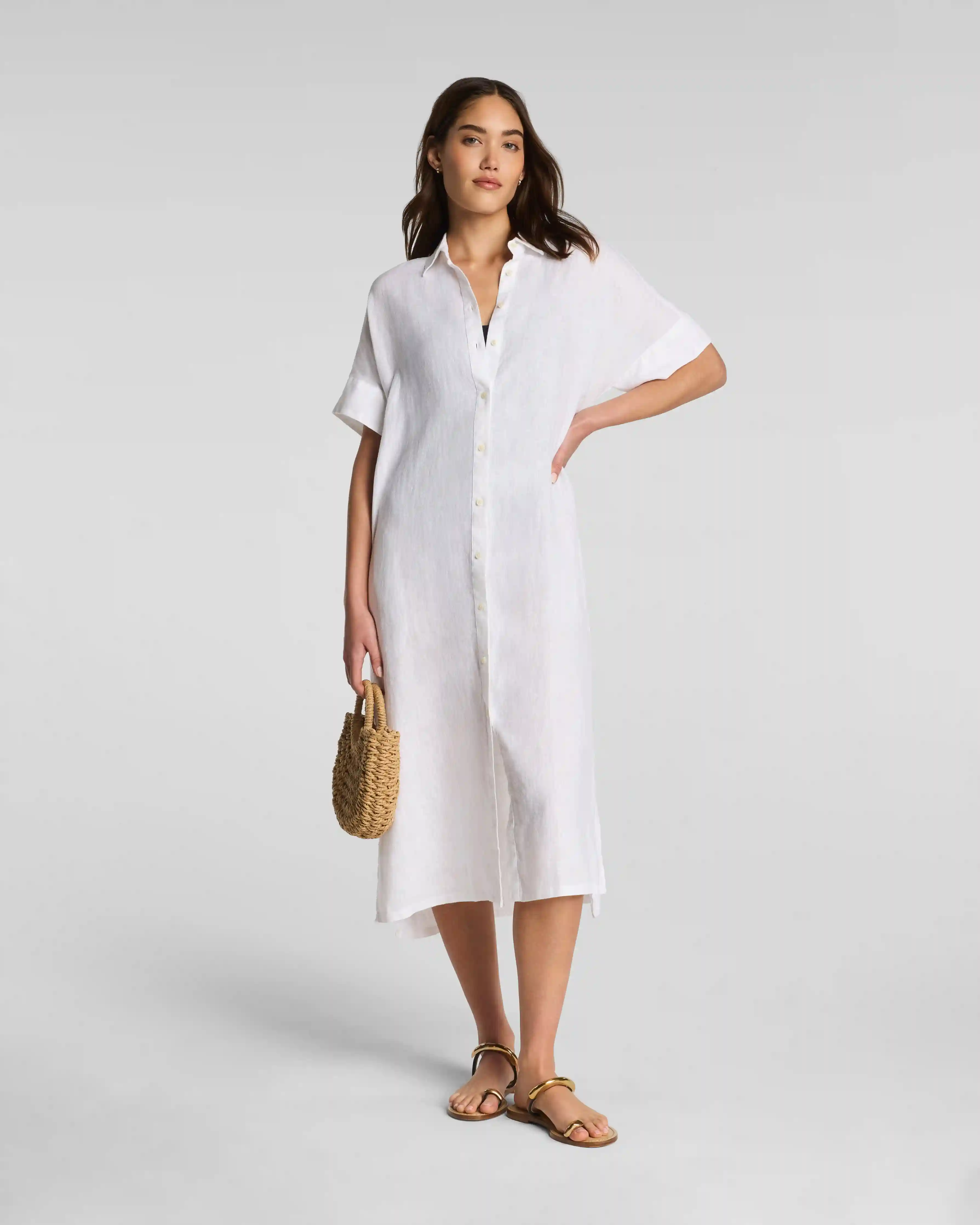 Alternative view of SPANX® Beach Midi Dress | Vivid White