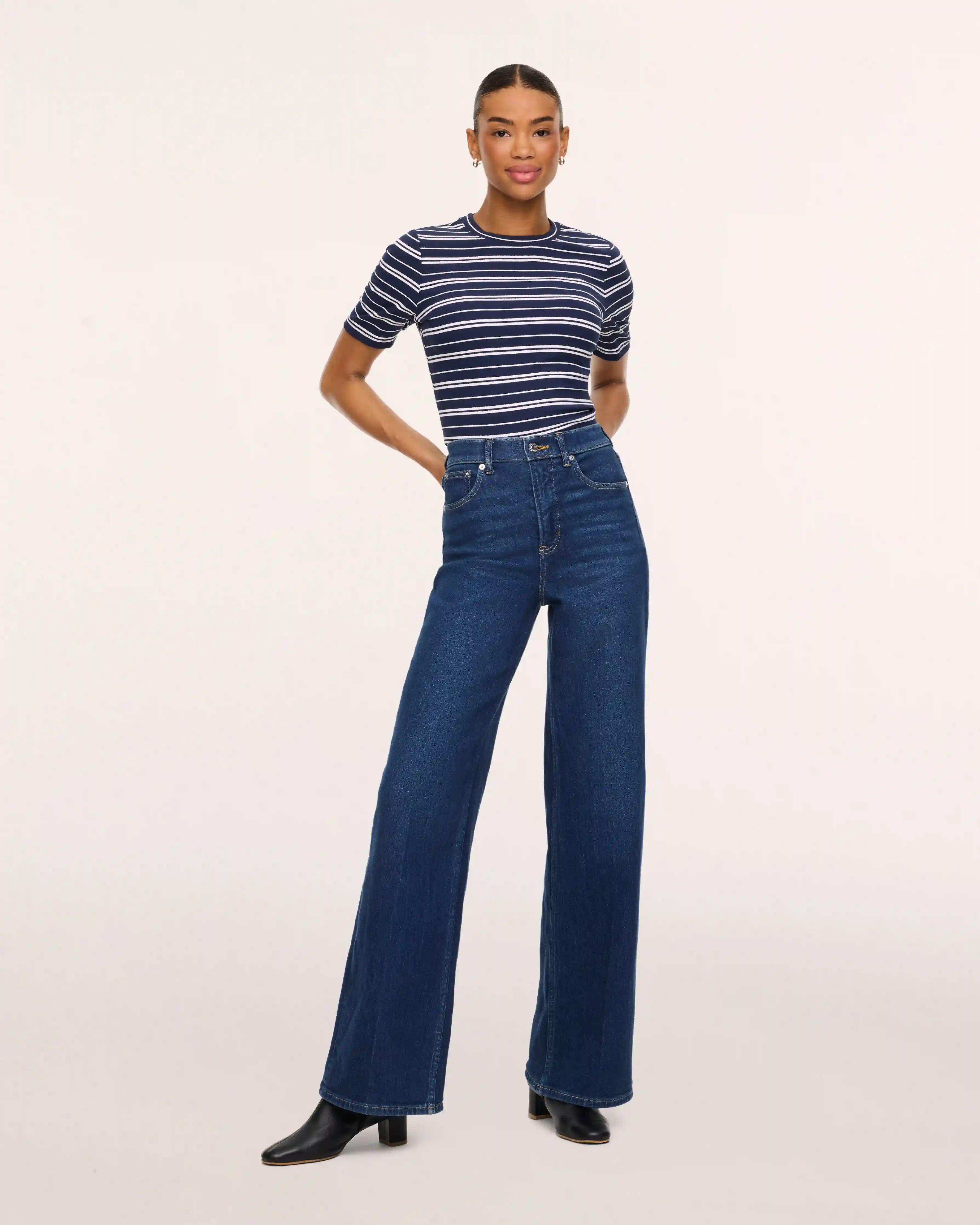 SPANXshape®  Authentic 360 Wide Leg Jeans | Adriatic Blue