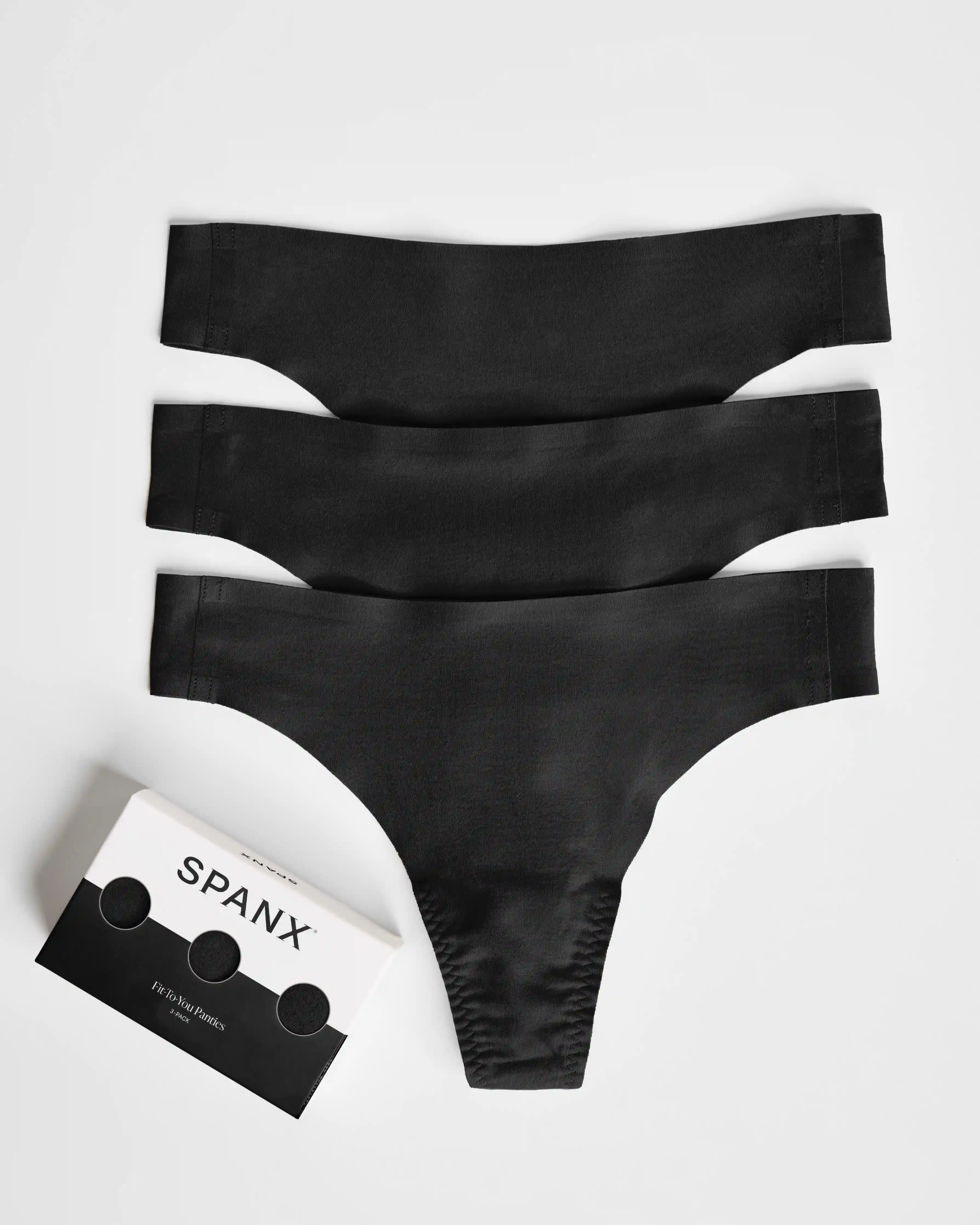 SPANXsmooth®  Fit-To-You Thong 3-Pack Box | Very Black