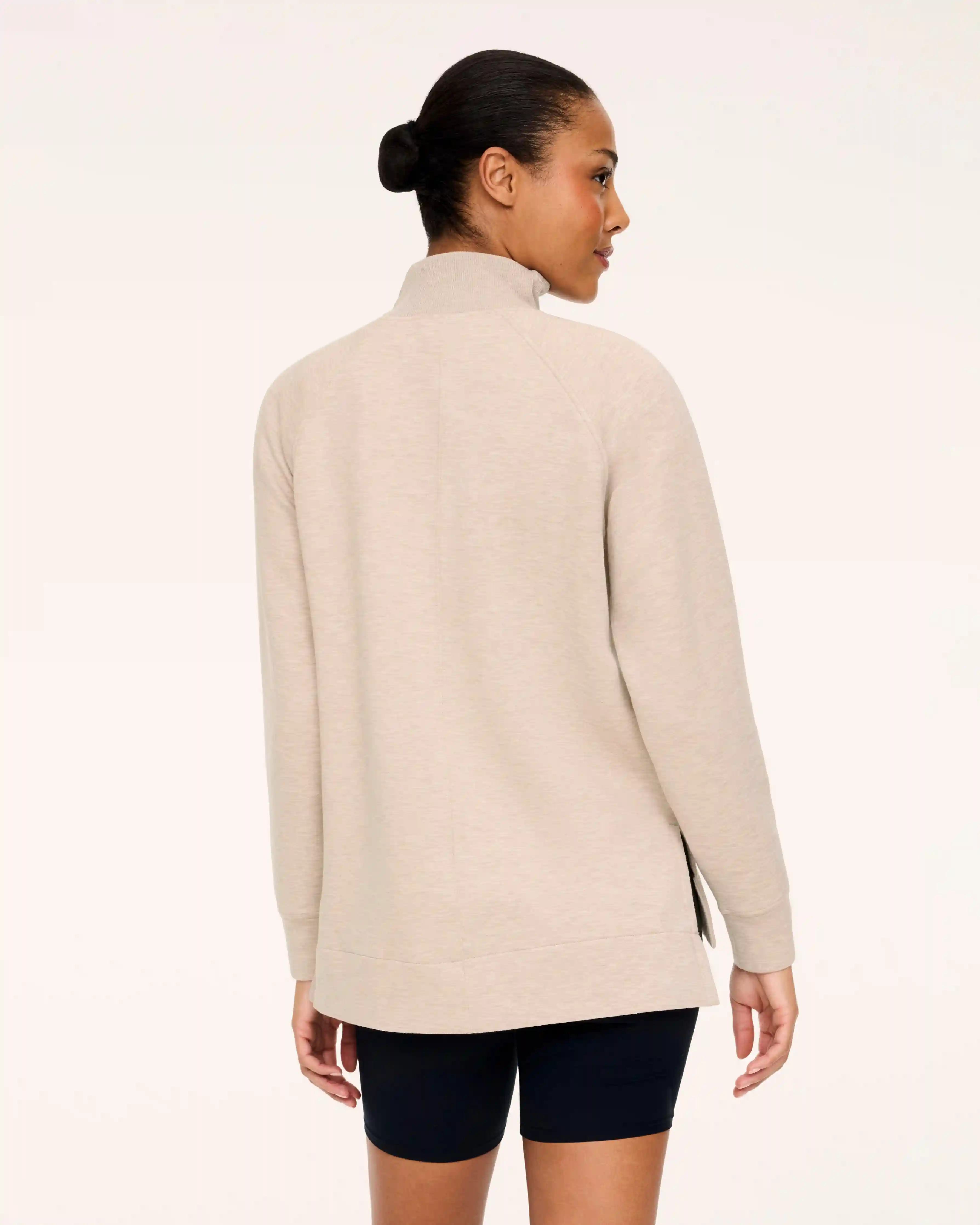 Alternative view of SPANX AirEssentials® Brushed Half Zip Tunic | Bone Heather