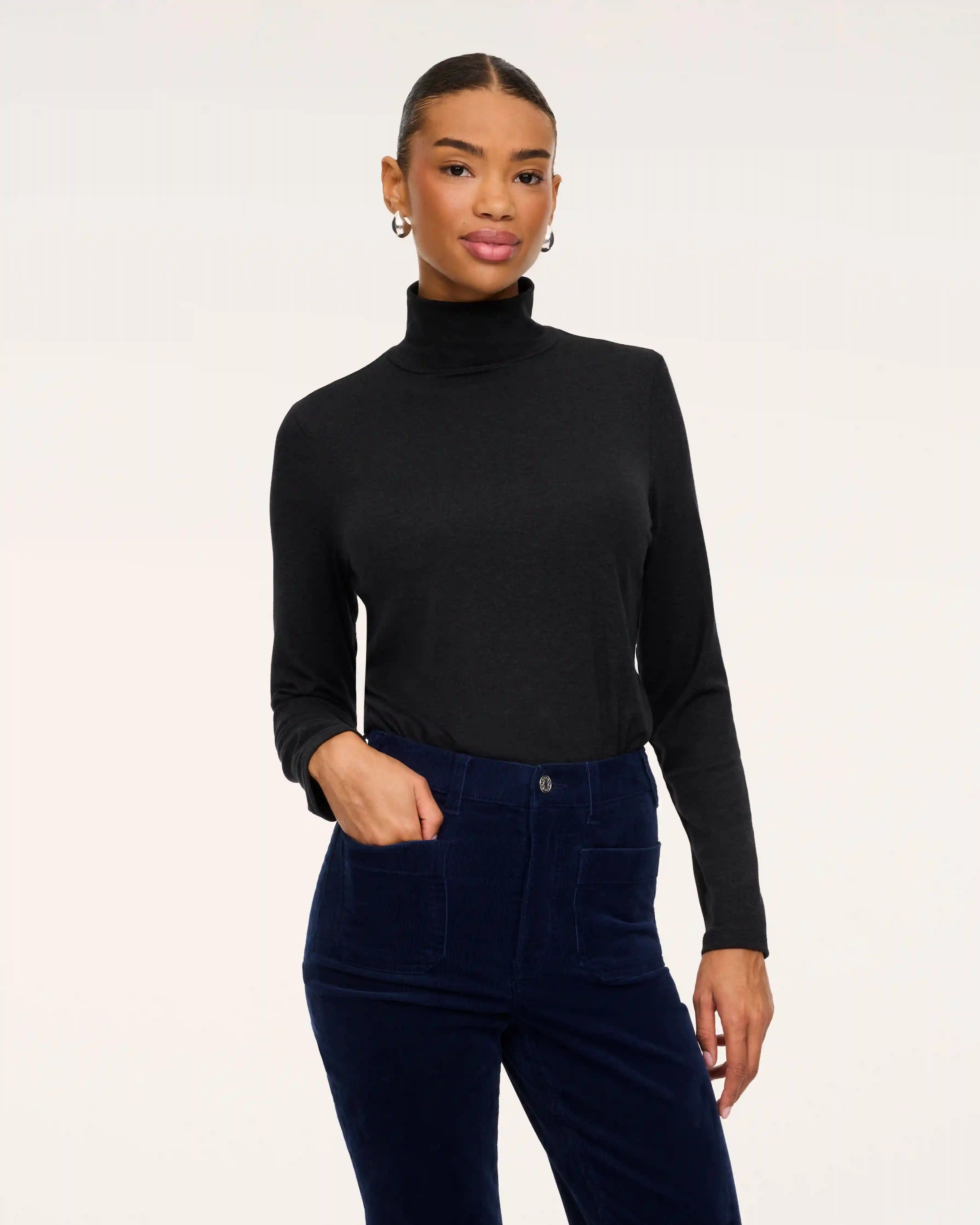 SPANX® CashKnit Turtleneck Bodysuit | Classic Black