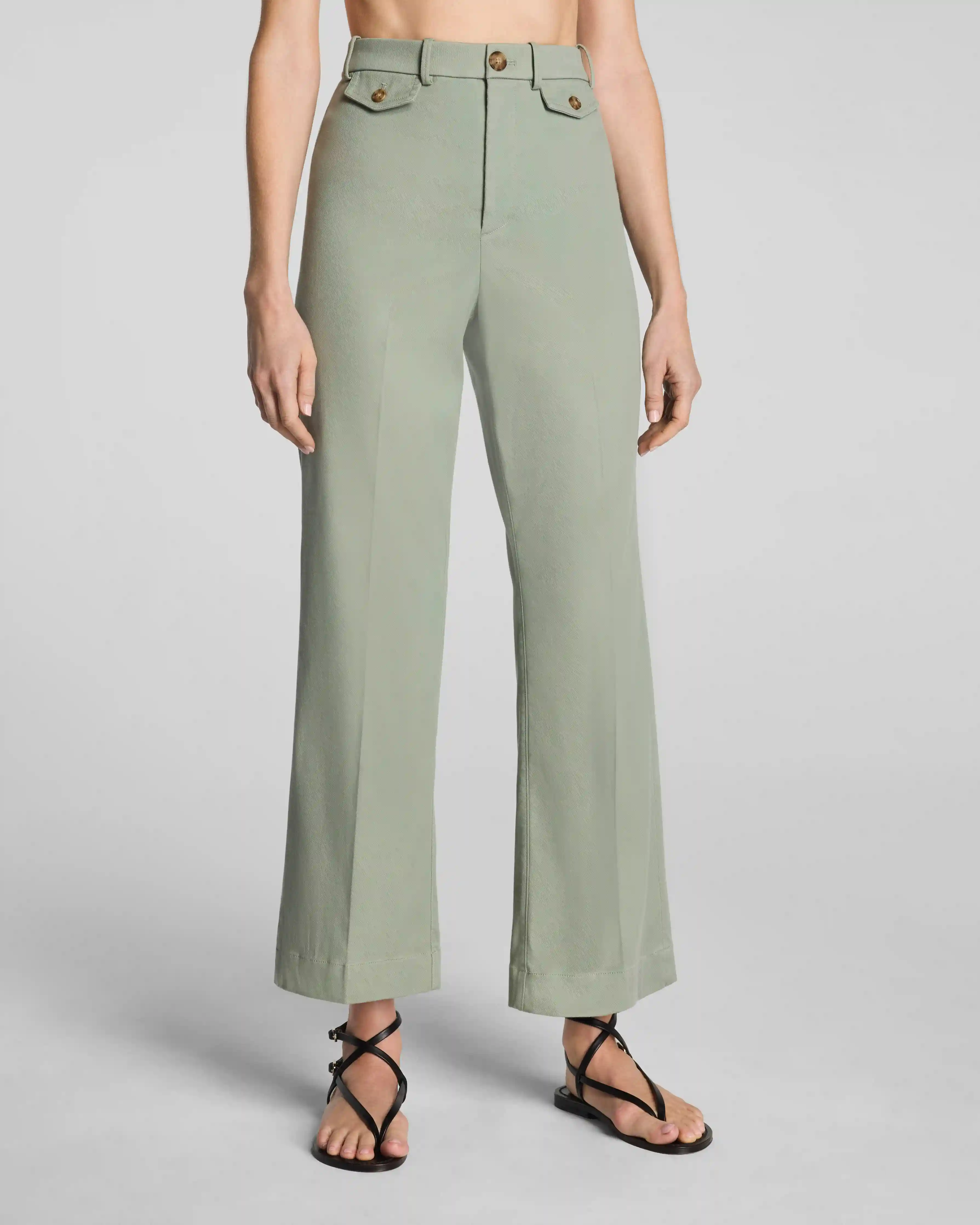 Alternative view of SPANXsupersmooth®  Stretch Twill Cropped Easy Flare Pant | Sage Brush