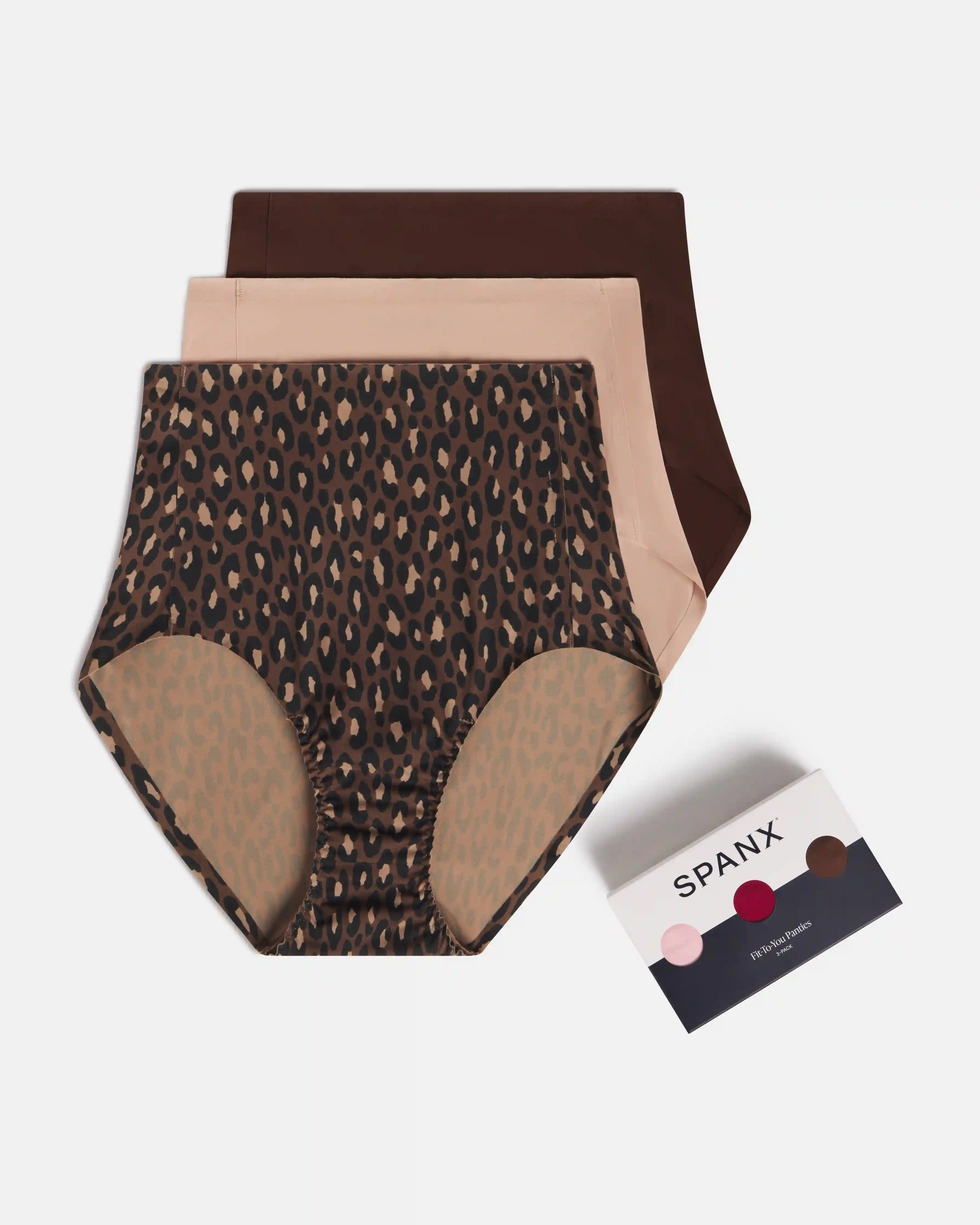 SPANXsmooth®  Fit-To-You Brief 3-Pack Box | Iconic Leopard/Naked 2.0/Espresso