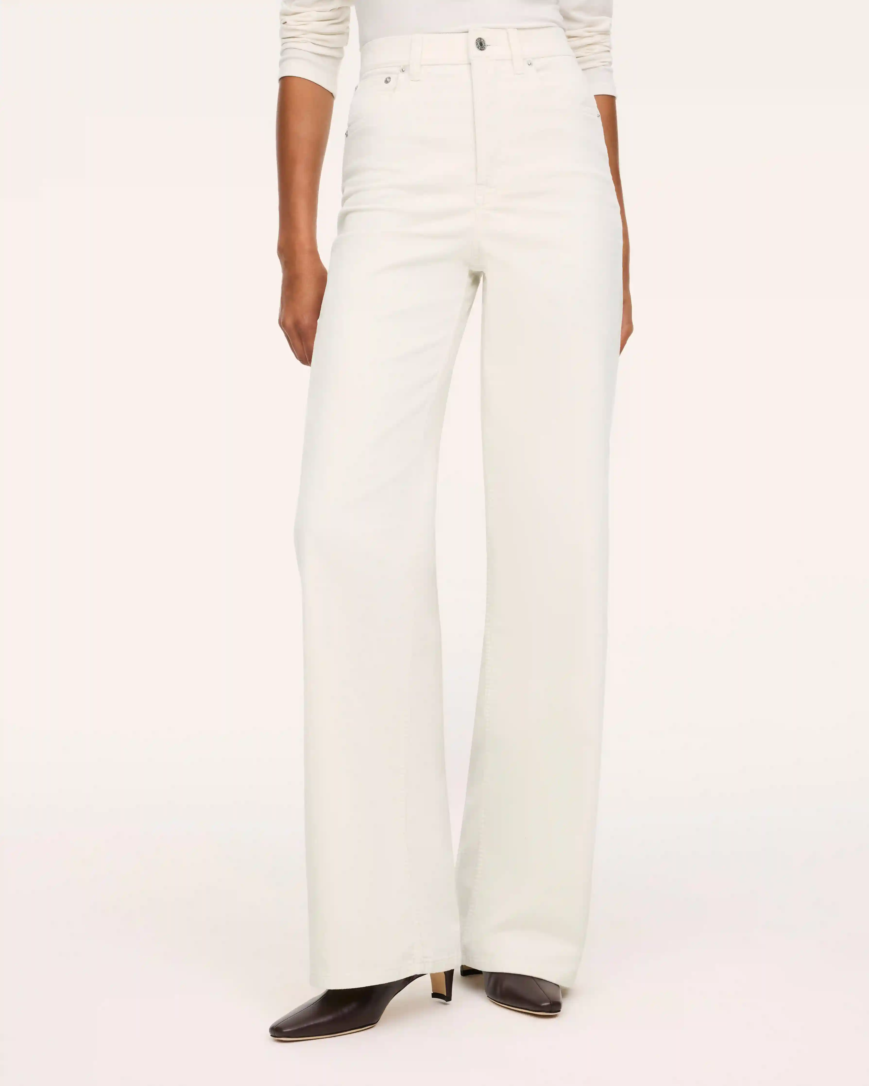 Alternative view of SPANXshape® Authentic 360 Corduroy Wide Leg Jeans | Ivory