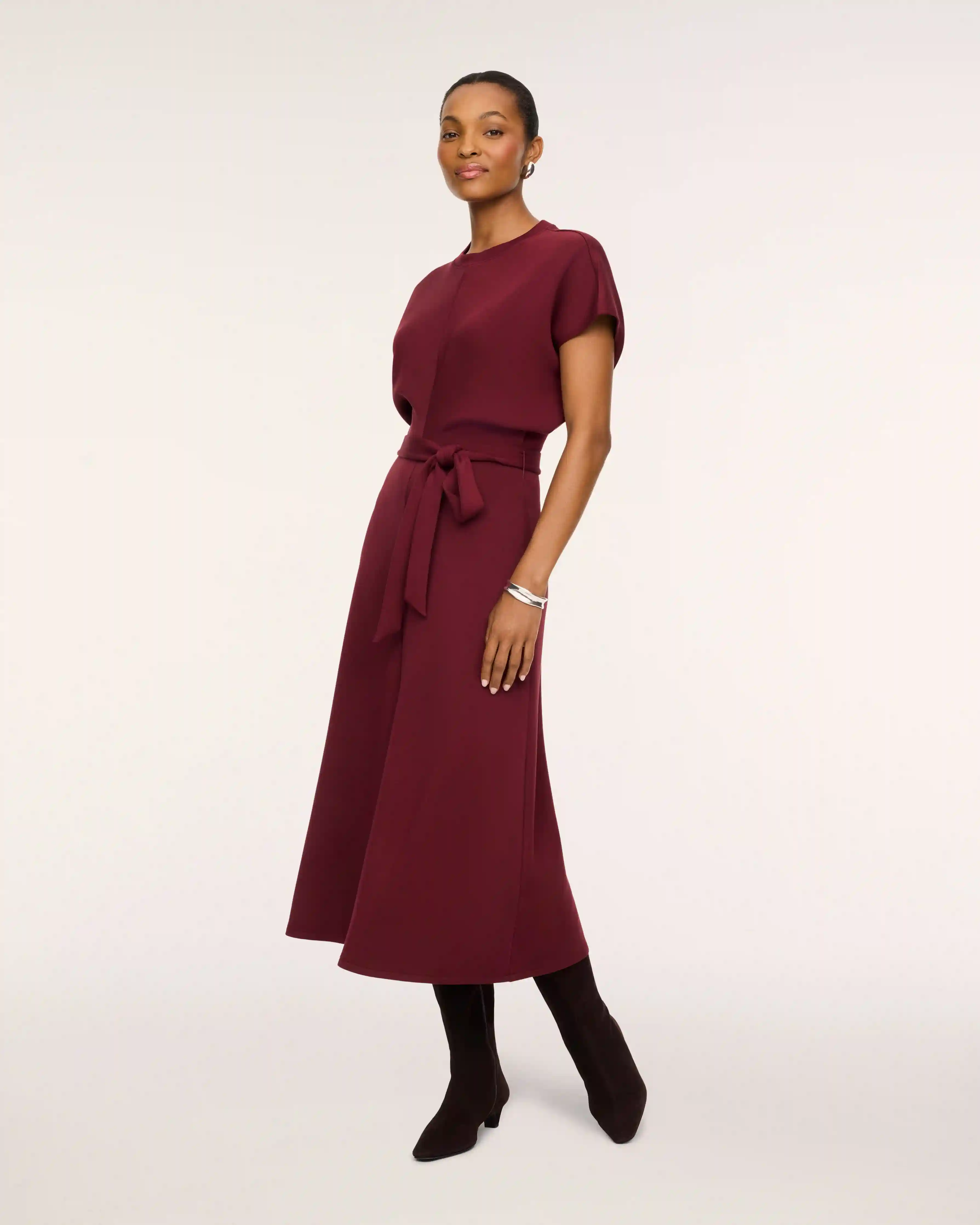 SPANX AirEssentials® Draped Tie-Waist Maxi Dress | Vino