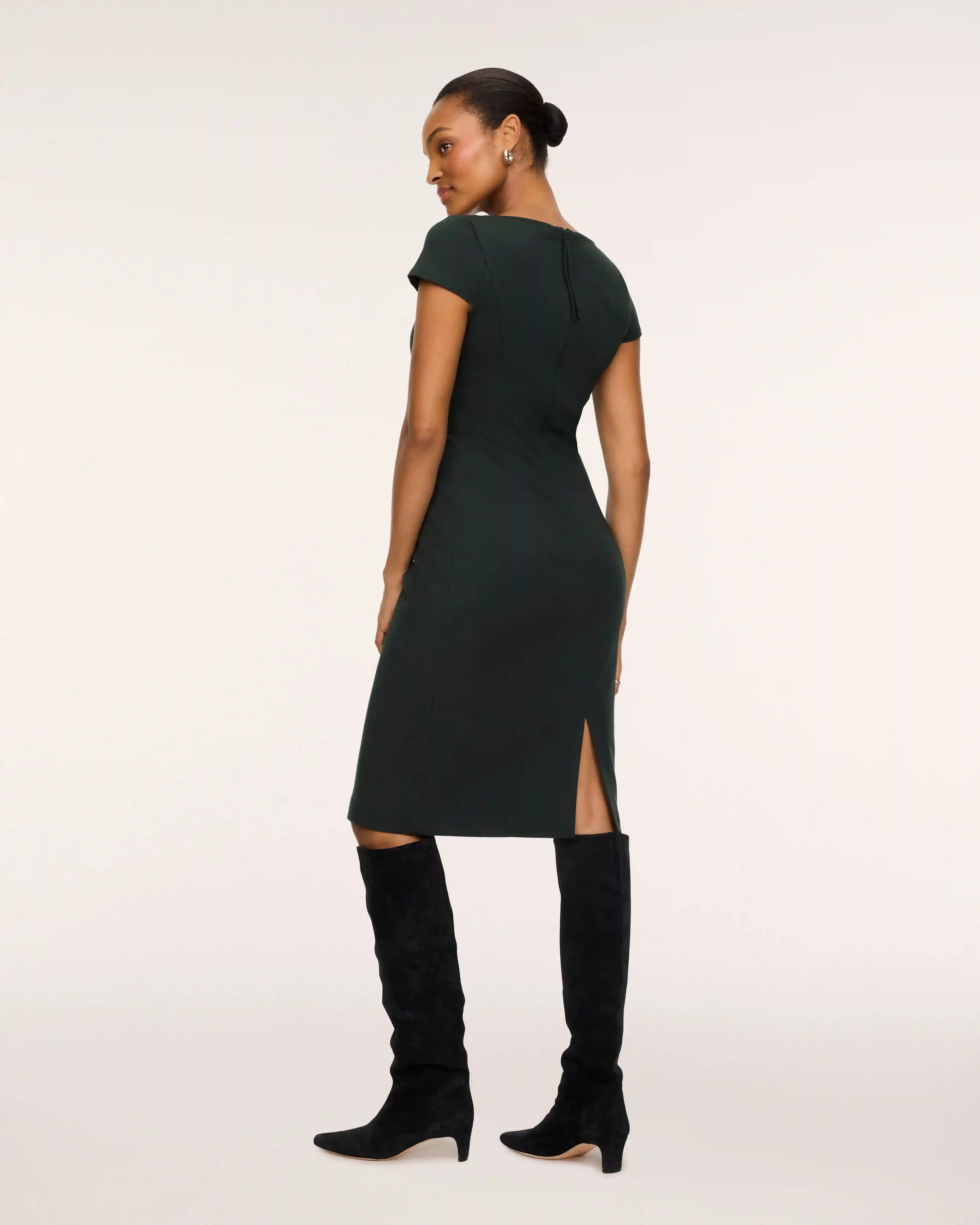 Alternative view of SPANX® Ponte Cap Sleeve Midi Dress | Night Forest