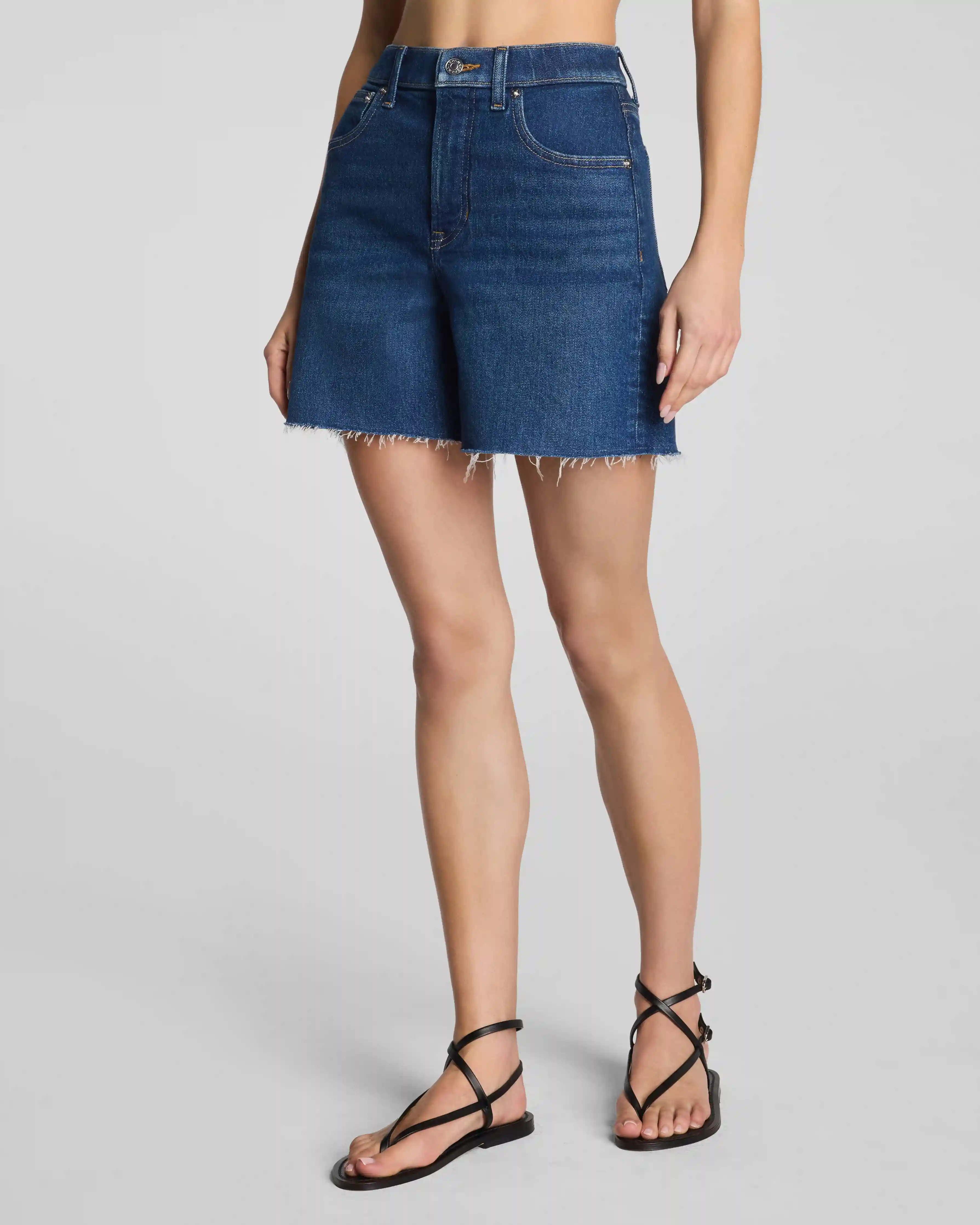 Alternative view of SPANXshape®  Authentic 360 Raw Hem Jean Short, 5" | Adriatic Blue