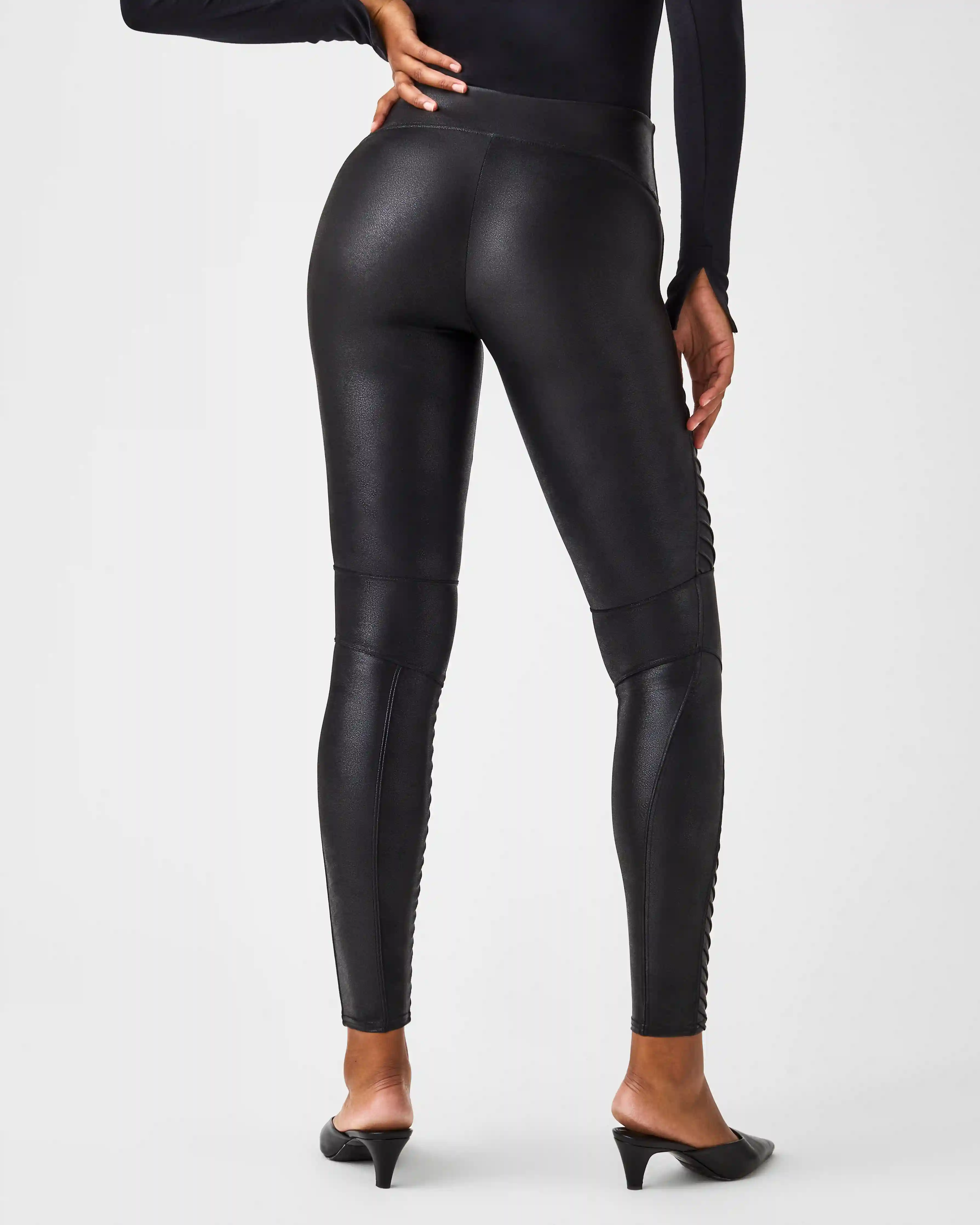 Alternative view of Faux Leather Moto Leggings | Very Black