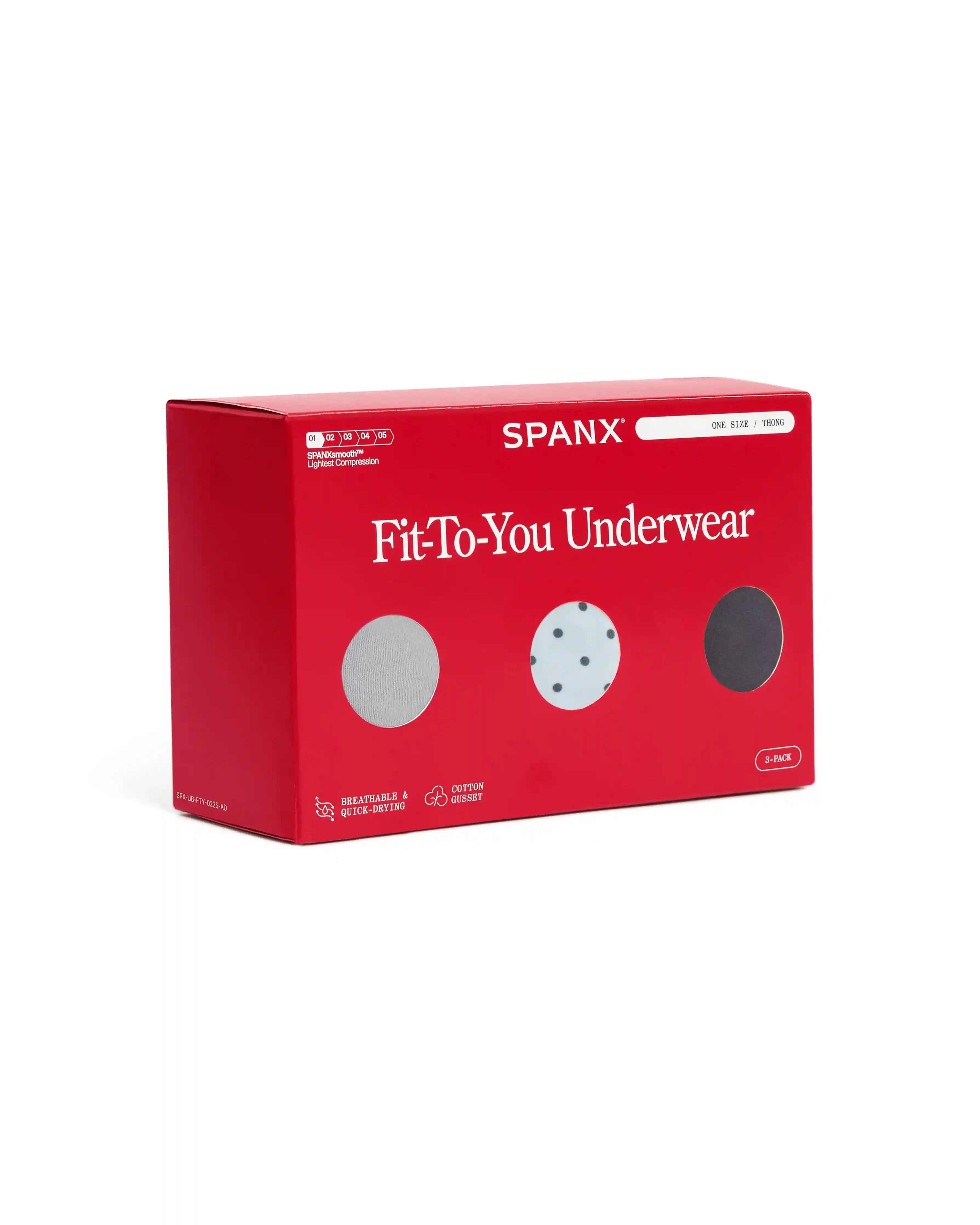 Alternative view of SPANXsmooth® Fit-To-You Thong 3-Pack Box | Basalt/Daydream Polka Dot/Dark Slate