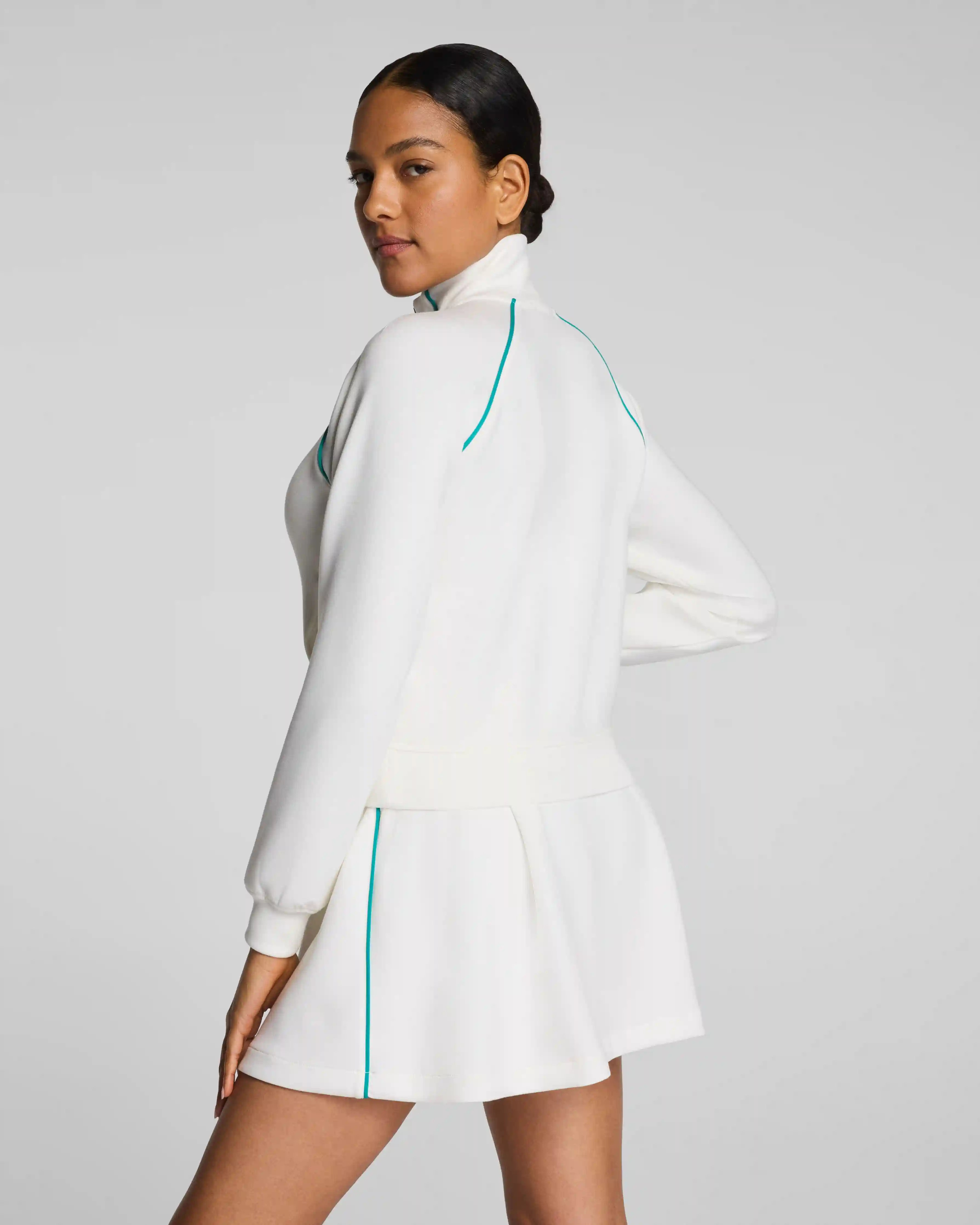 Alternative view of SPANX AirEssentials® Contrast Piping Track Jacket | Powder